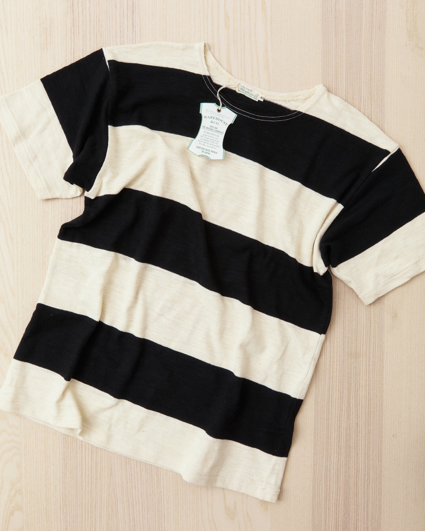Warehouse & Co. Lot 4109 Short Sleeve Border T-shirt Black/Kinari