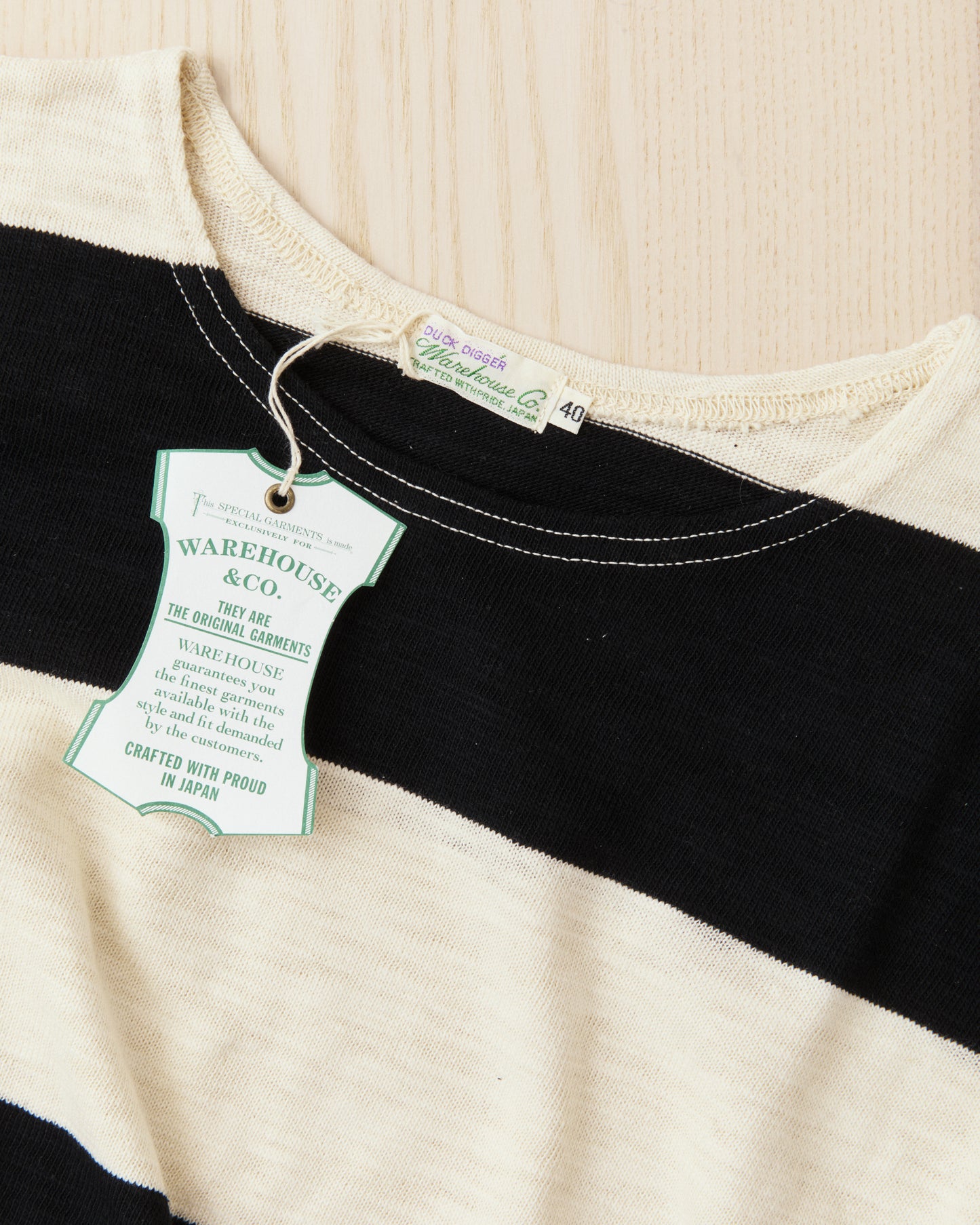 Warehouse & Co. Lot 4109 Short Sleeve Border T-shirt Black/Kinari