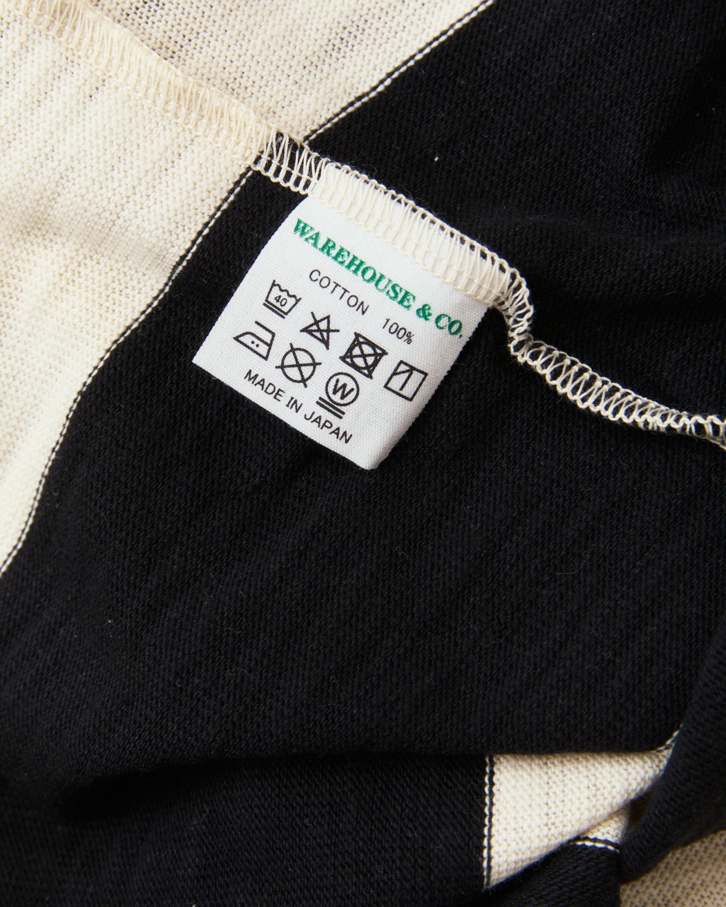 Warehouse & Co. Lot 4109 Short Sleeve Border T-shirt Black/Kinari