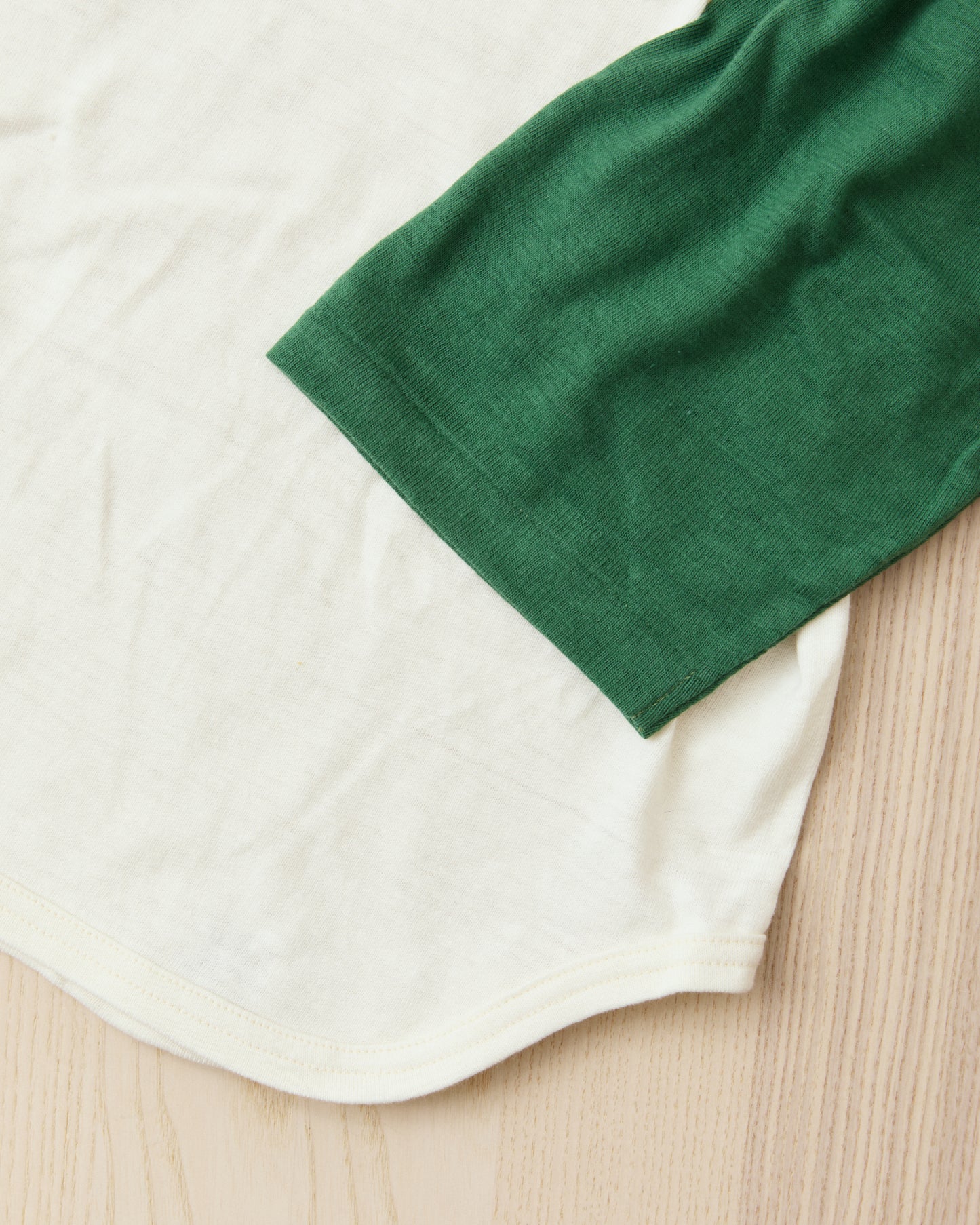 Warehouse & Co Lot 4800 Three-Quarter Sleeve Baseball Shirt "NP-27" Cream/Light Green