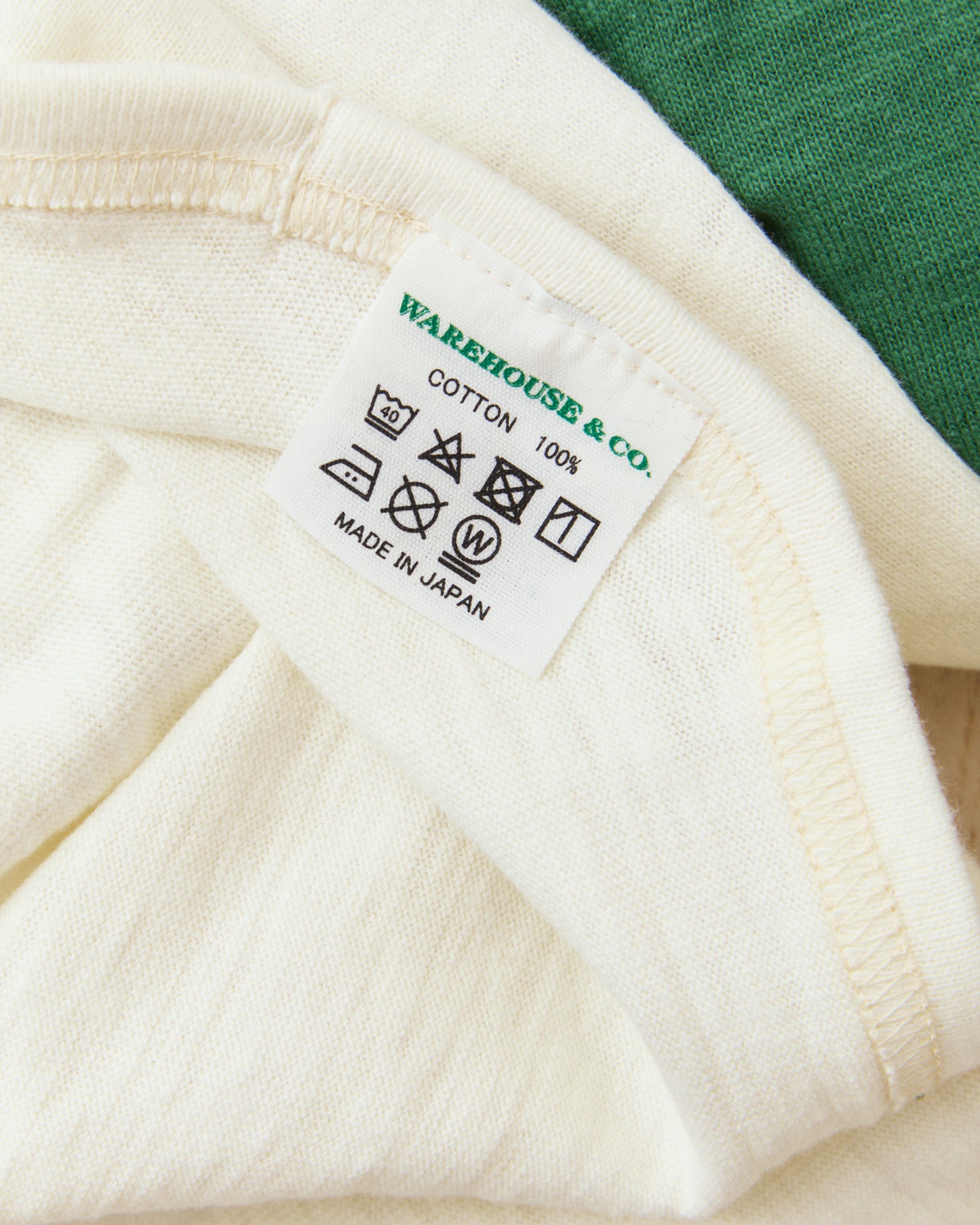 Warehouse & Co Lot 4800 Three-Quarter Sleeve Baseball Shirt "NP-27" Cream/Light Green