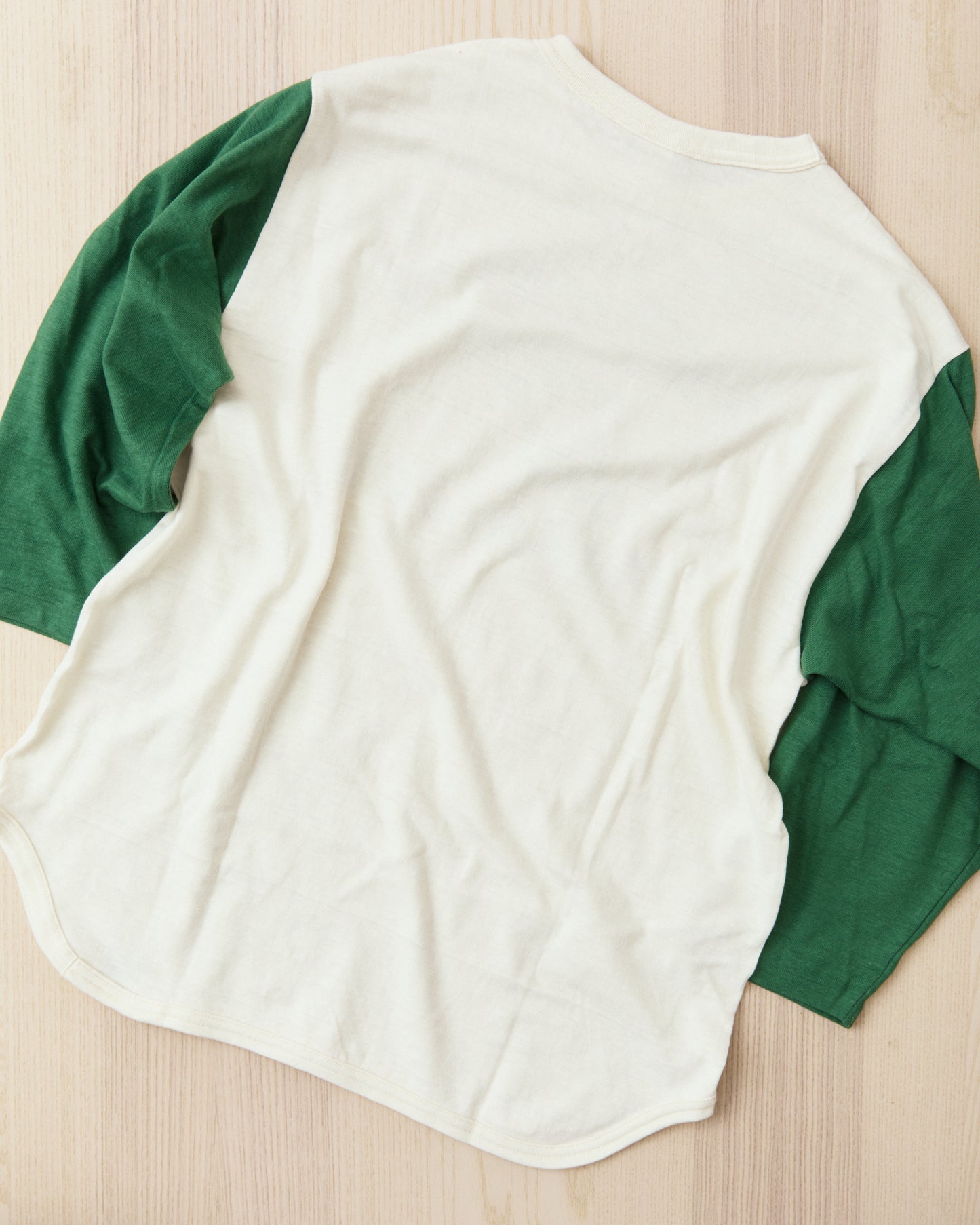 Warehouse & Co Lot 4800 Three-Quarter Sleeve Baseball Shirt "NP-27" Cream/Light Green