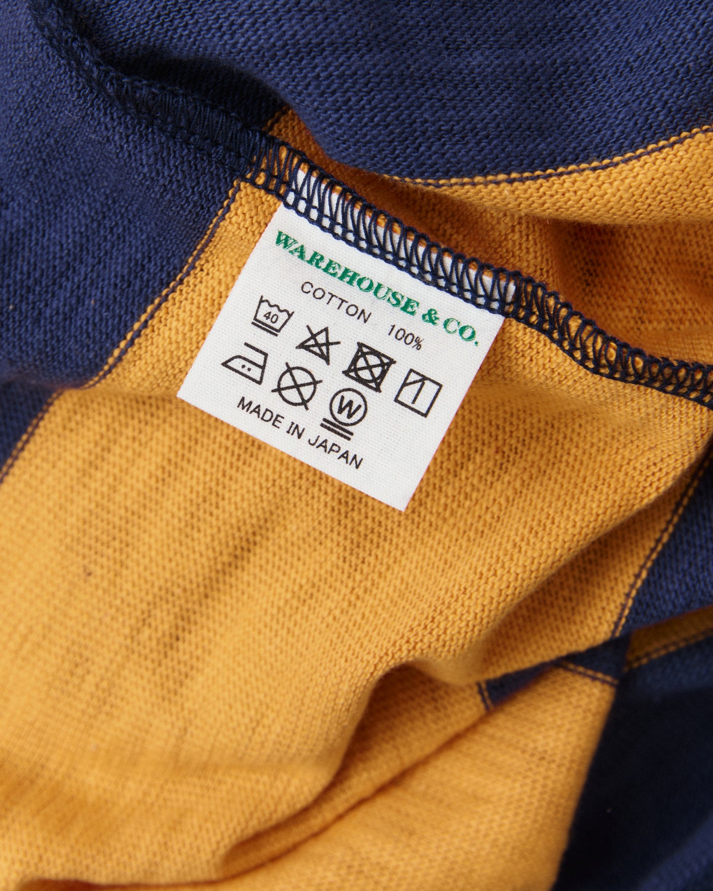 Warehouse & Co. Lot 4110 Long Sleeve Border T-shirt Navy/Orange