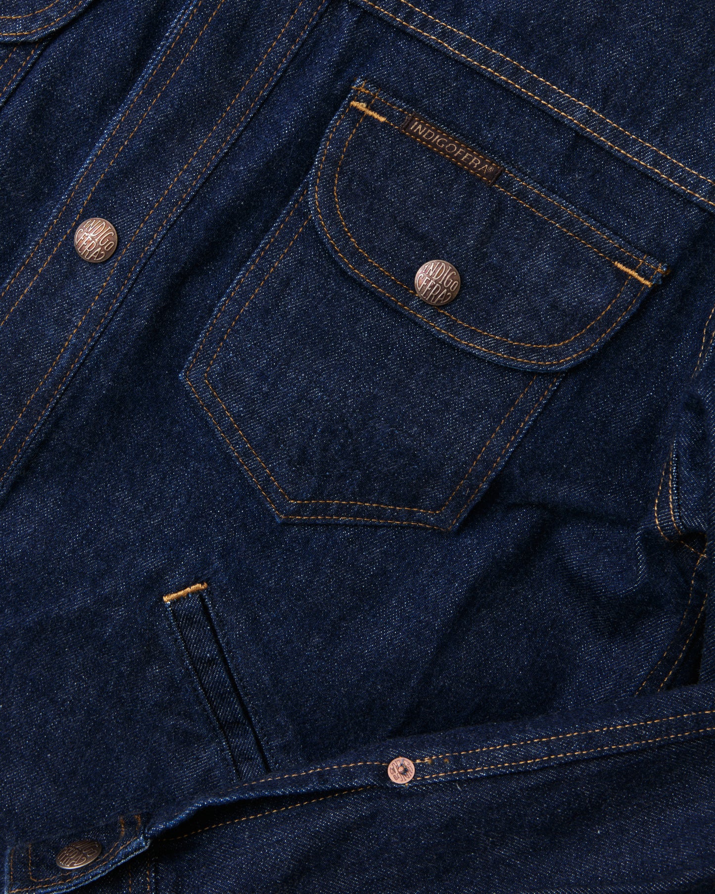 Indigofera Fargo Quarter Jacket Vintage 70's Denim Indigo