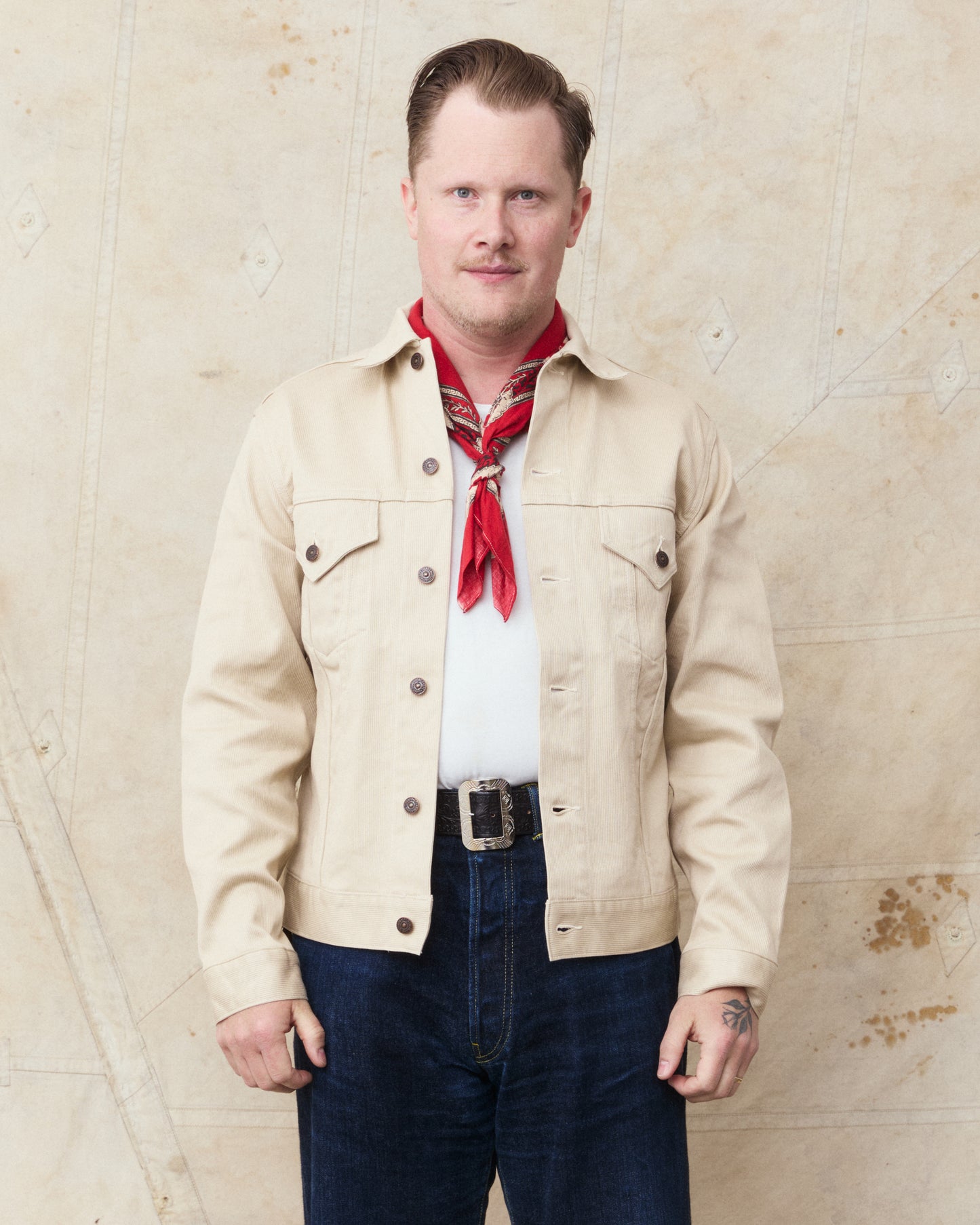 Sugar Cane & Co SC15900 11oz Type 3 Cotton Pique Jacket 1962 Model Off White