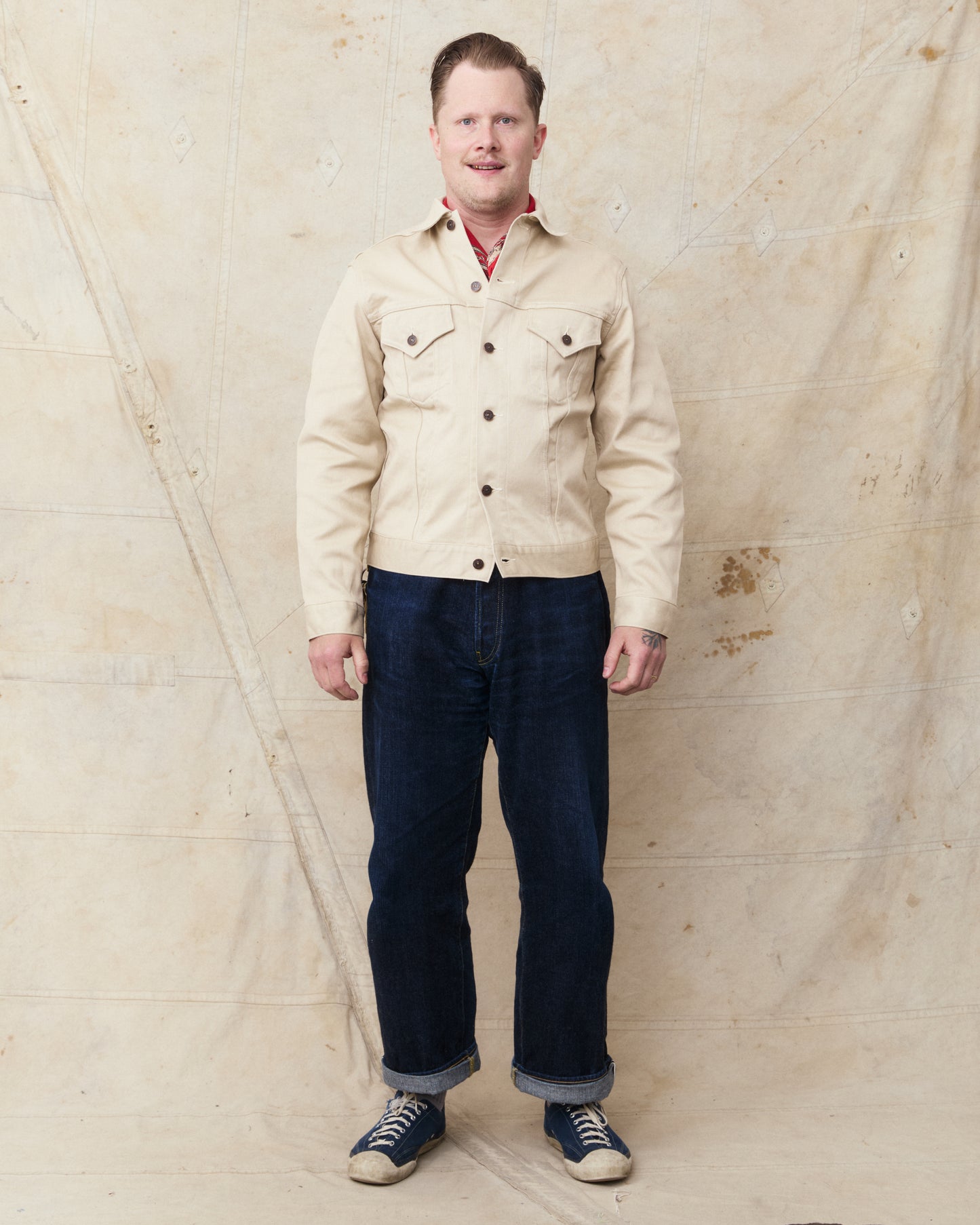 Sugar Cane & Co SC15900 11oz Type 3 Cotton Pique Jacket 1962 Model Off White