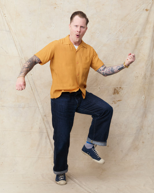 Style Eyes SE39455 159 Short Sleeve Rayon Bowling Shirt Orange