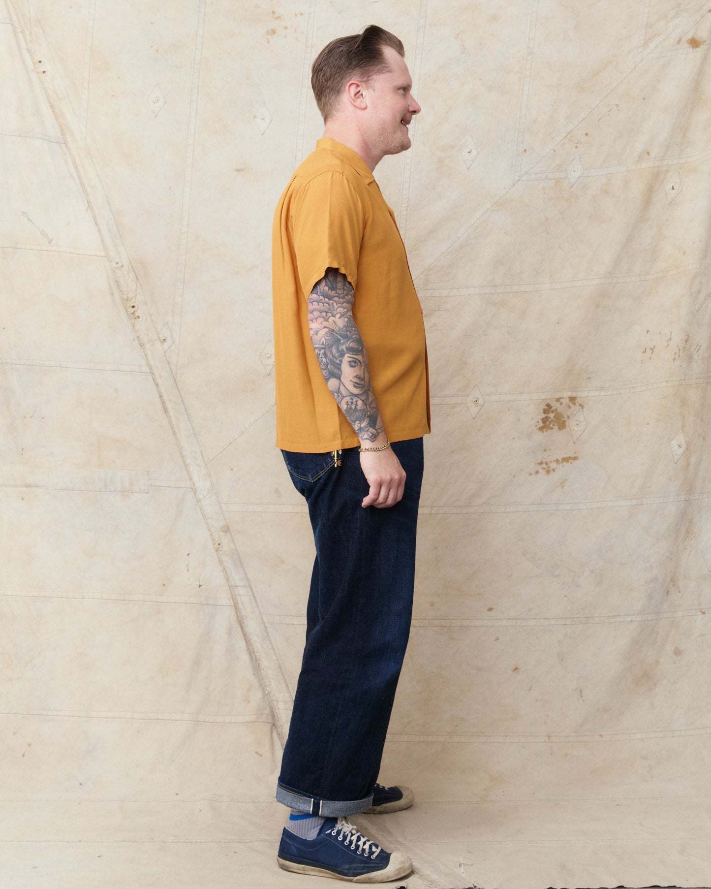 Style Eyes SE39455 159 Short Sleeve Rayon Bowling Shirt Orange