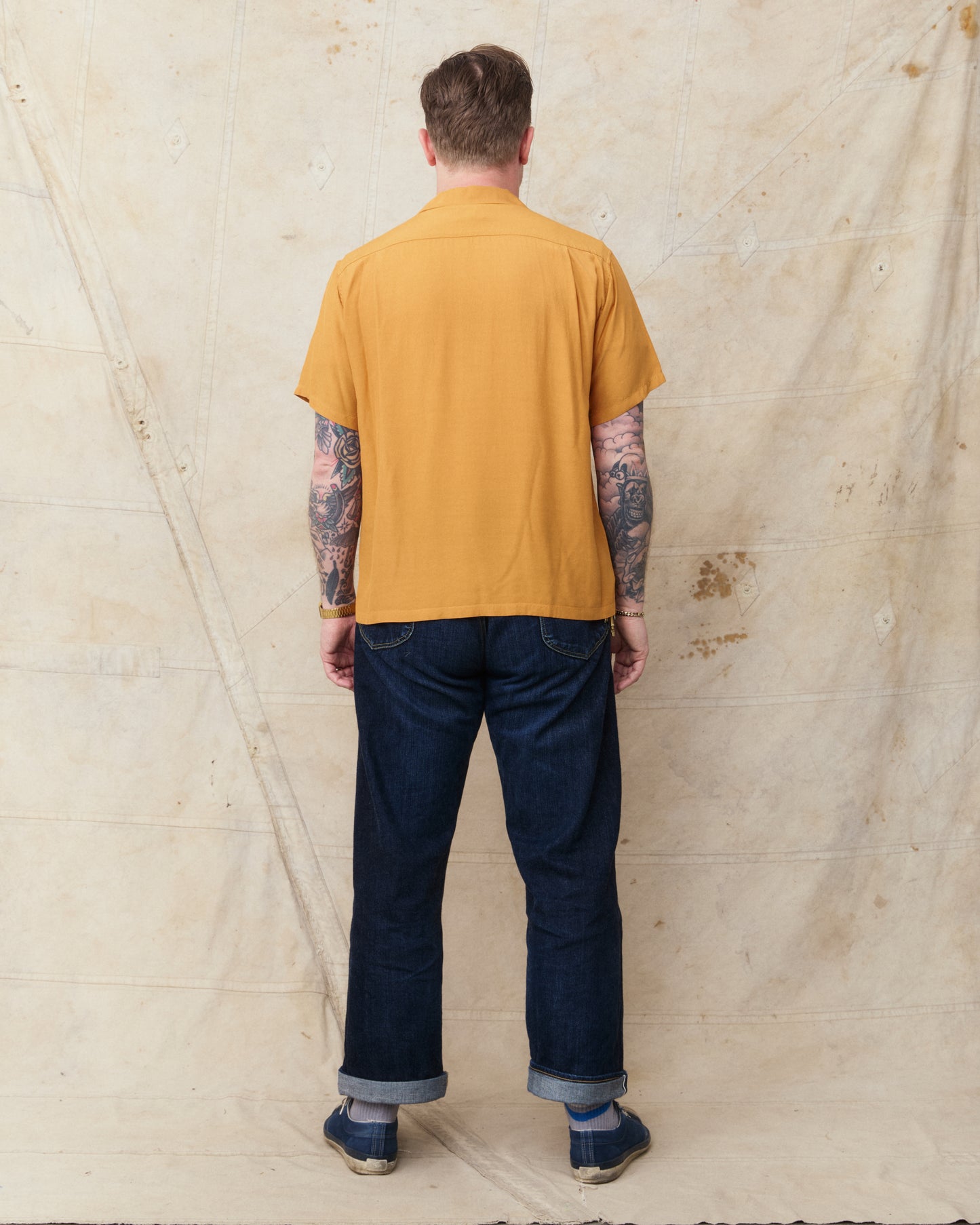 Style Eyes SE39455 159 Short Sleeve Rayon Bowling Shirt Orange