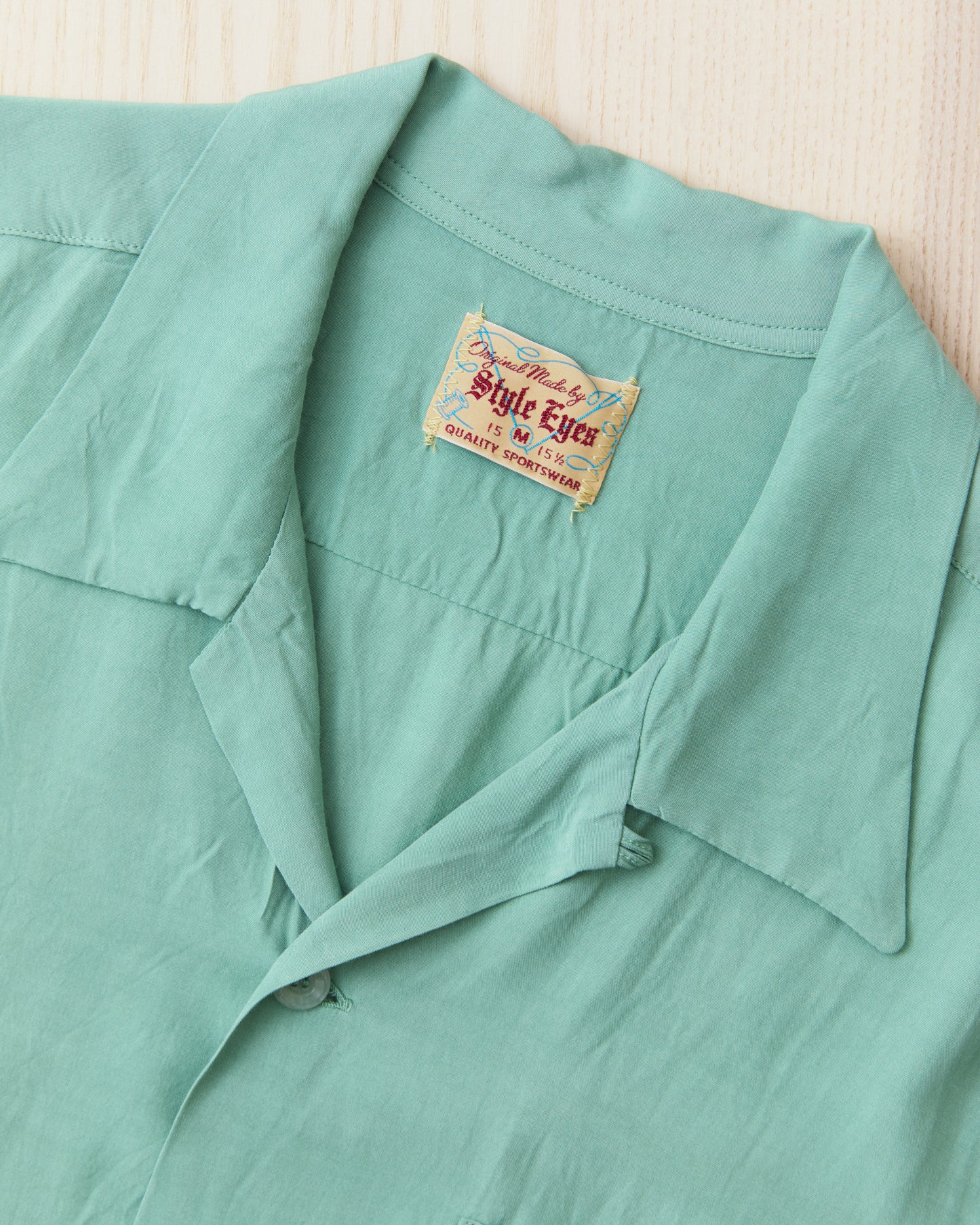 Style Eyes SE39455 141 Short Sleeve Rayon Bowling Shirt Mint Green