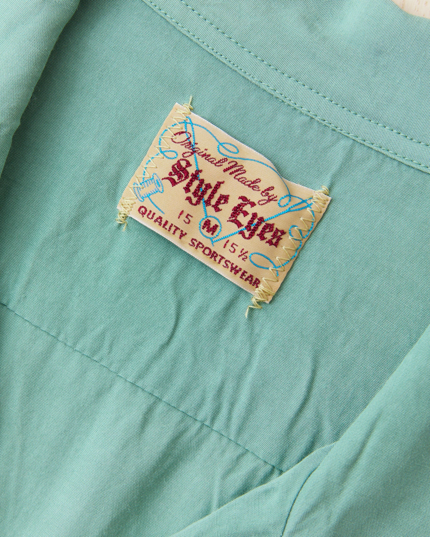 Style Eyes SE39455 141 Short Sleeve Rayon Bowling Shirt Mint Green