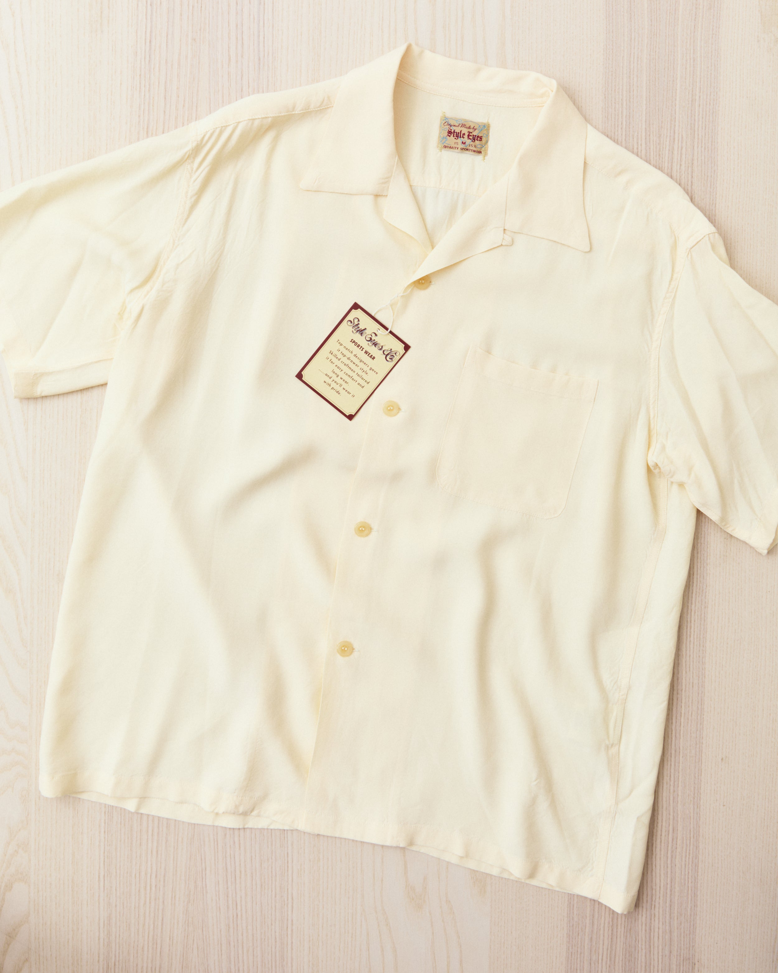 Style Eyes SE39455 105 Short Sleeve Rayon Bowling Shirt Off White