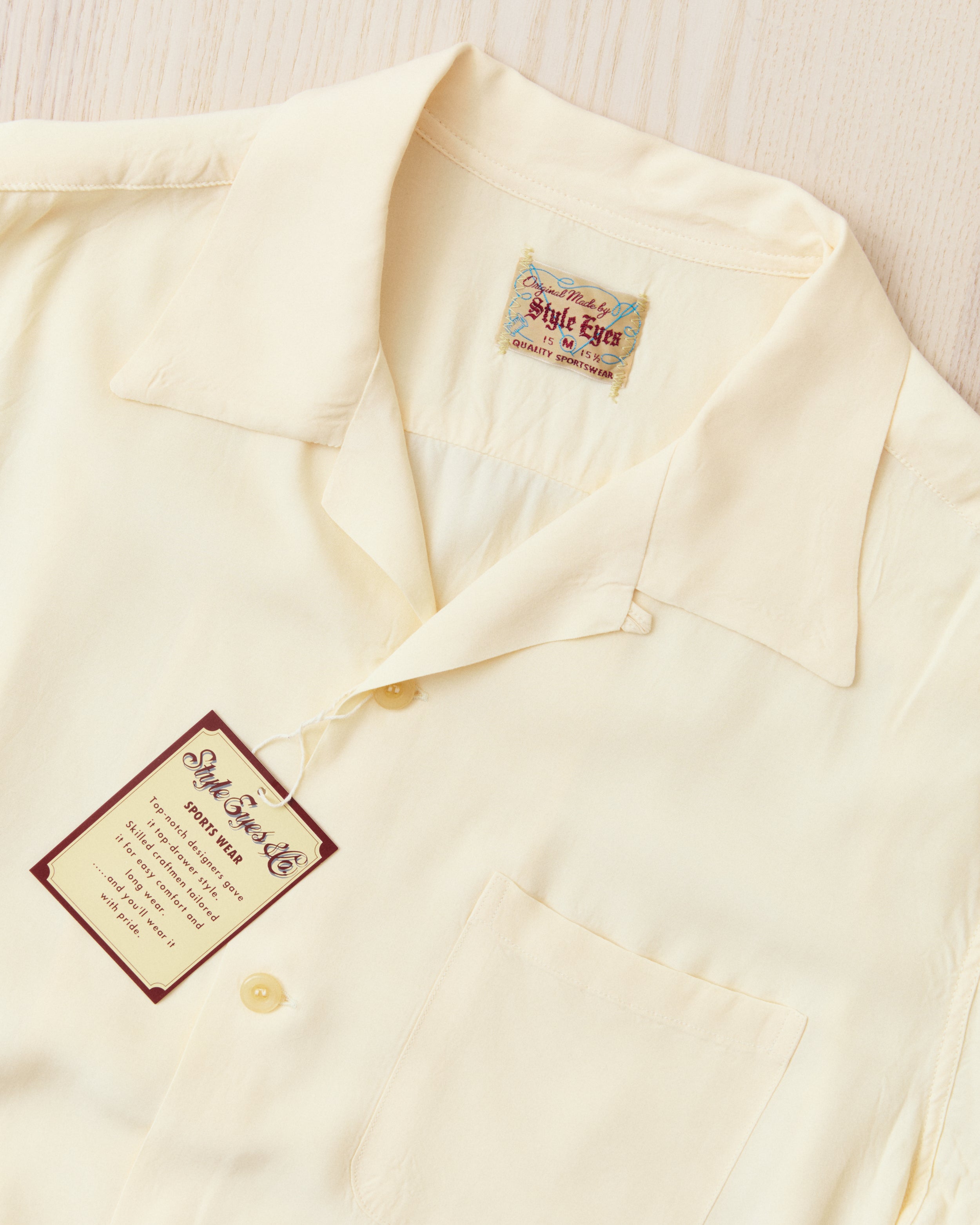 Style Eyes SE39455 105 Short Sleeve Rayon Bowling Shirt Off White