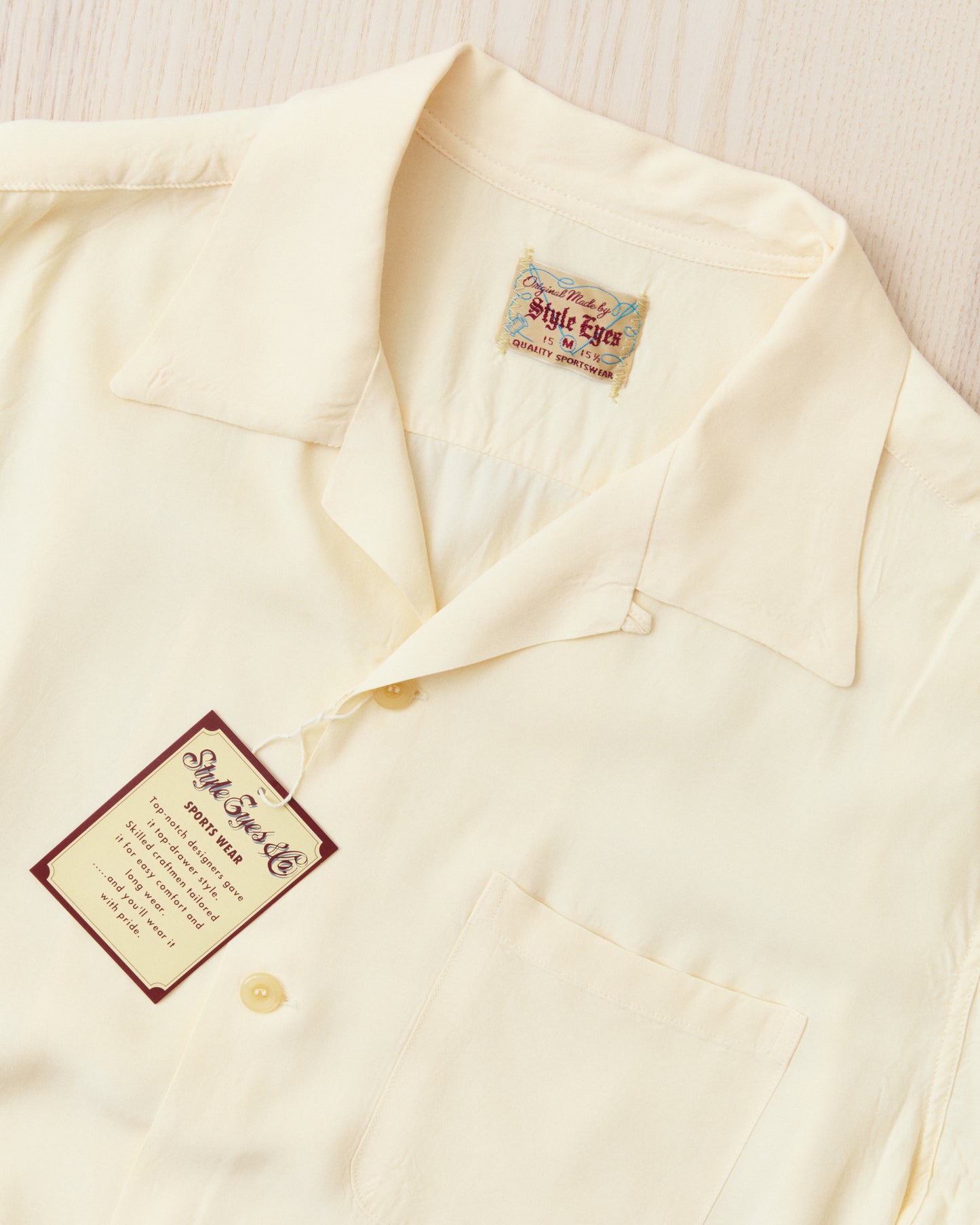 Style Eyes SE39455 105 Short Sleeve Rayon Bowling Shirt Off White