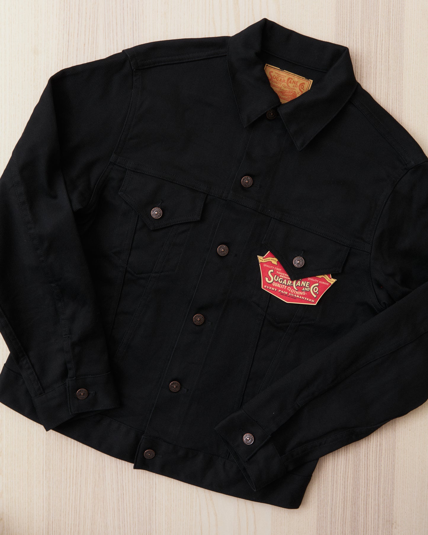 Sugar Cane & Co SC15900 11oz Type 3 Cotton Pique Jacket 1962 Model Black
