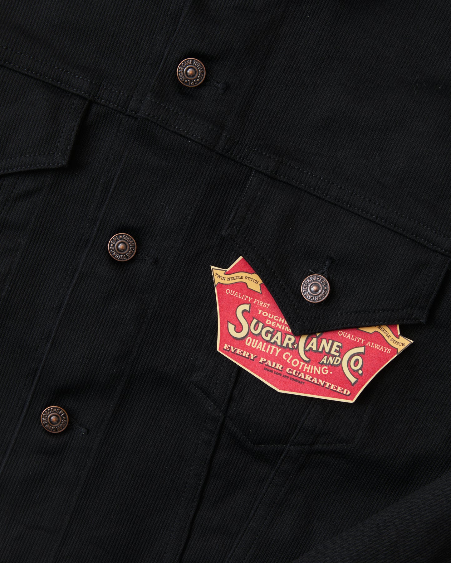 Sugar Cane & Co SC15900 11oz Type 3 Cotton Pique Jacket 1962 Model Black