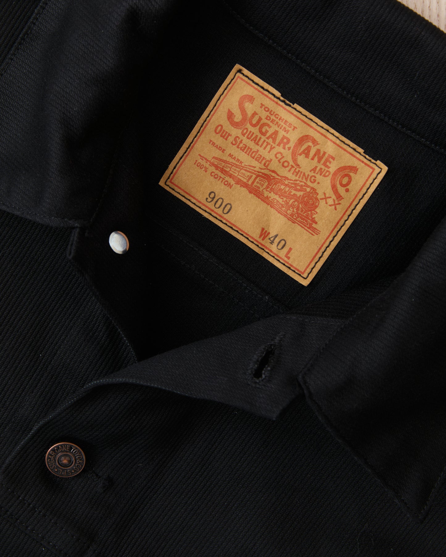 Sugar Cane & Co SC15900 11oz Type 3 Cotton Pique Jacket 1962 Model Black