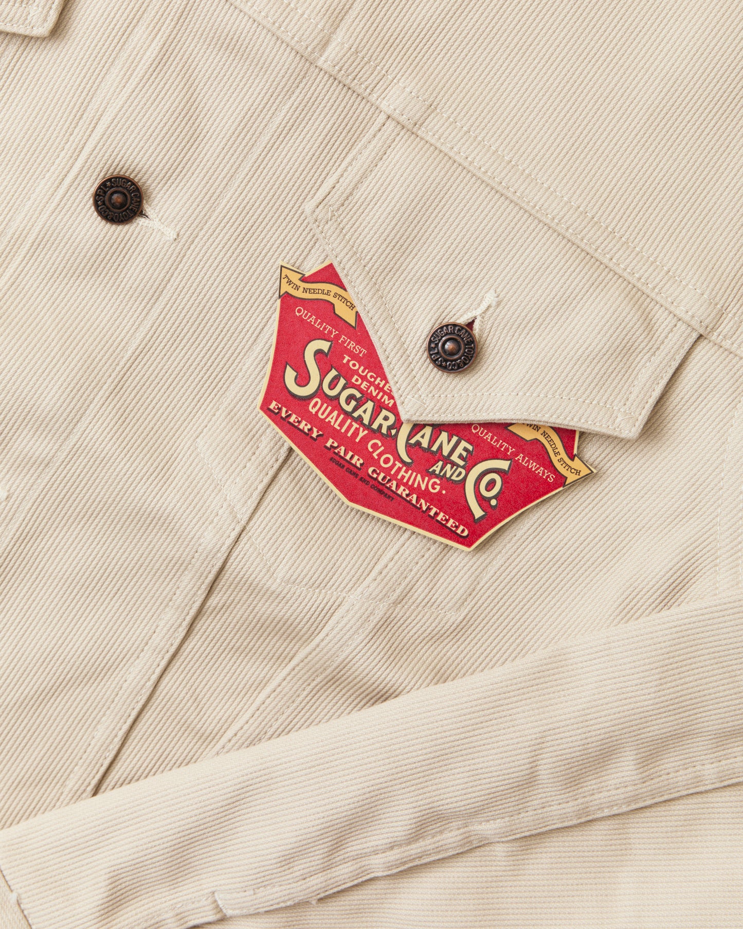 Sugar Cane & Co SC15900 11oz Type 3 Cotton Pique Jacket 1962 Model Off White