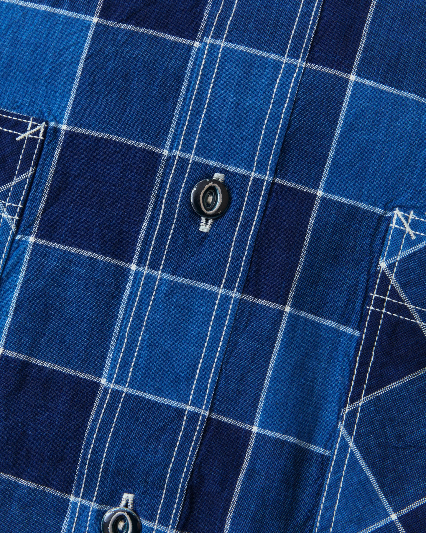 Sugar Cane & Co SC39733 Fiction Romance 5oz Indigo Check Work Shirt