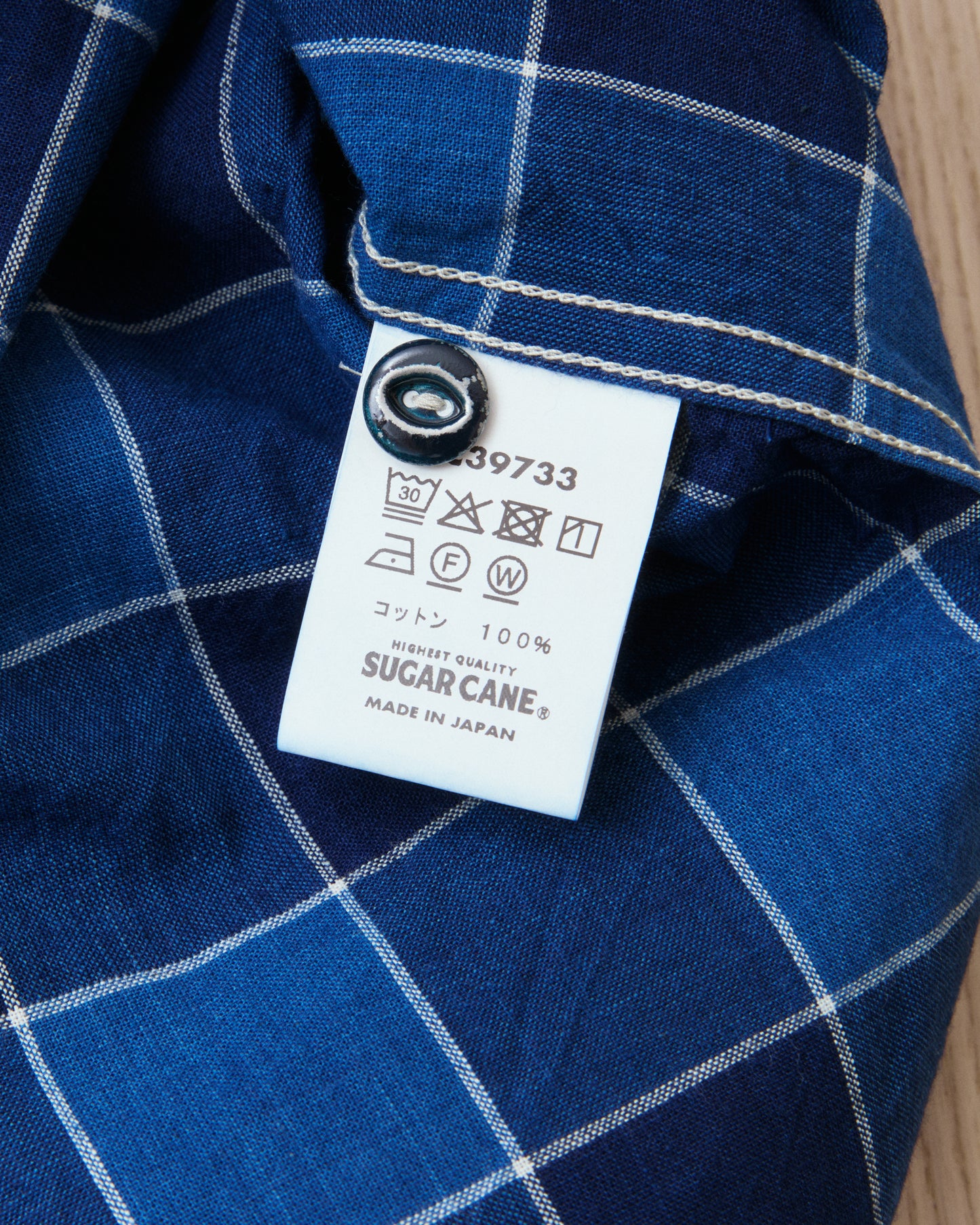 Sugar Cane & Co SC39733 Fiction Romance 5oz Indigo Check Work Shirt