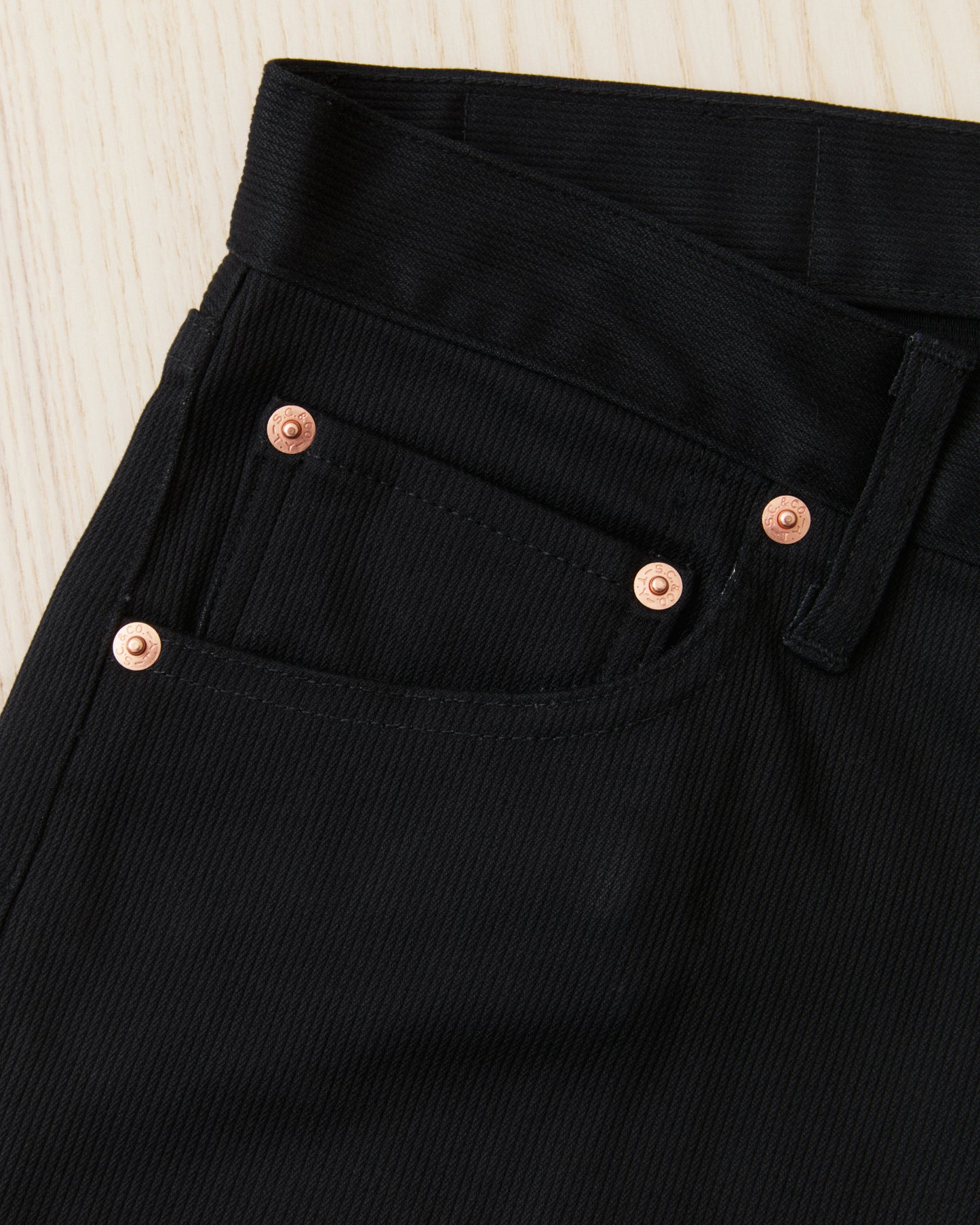 Sugar Cane & Co. SC42650 11oz. Cotton Pique Zipper Fly Jeans Black