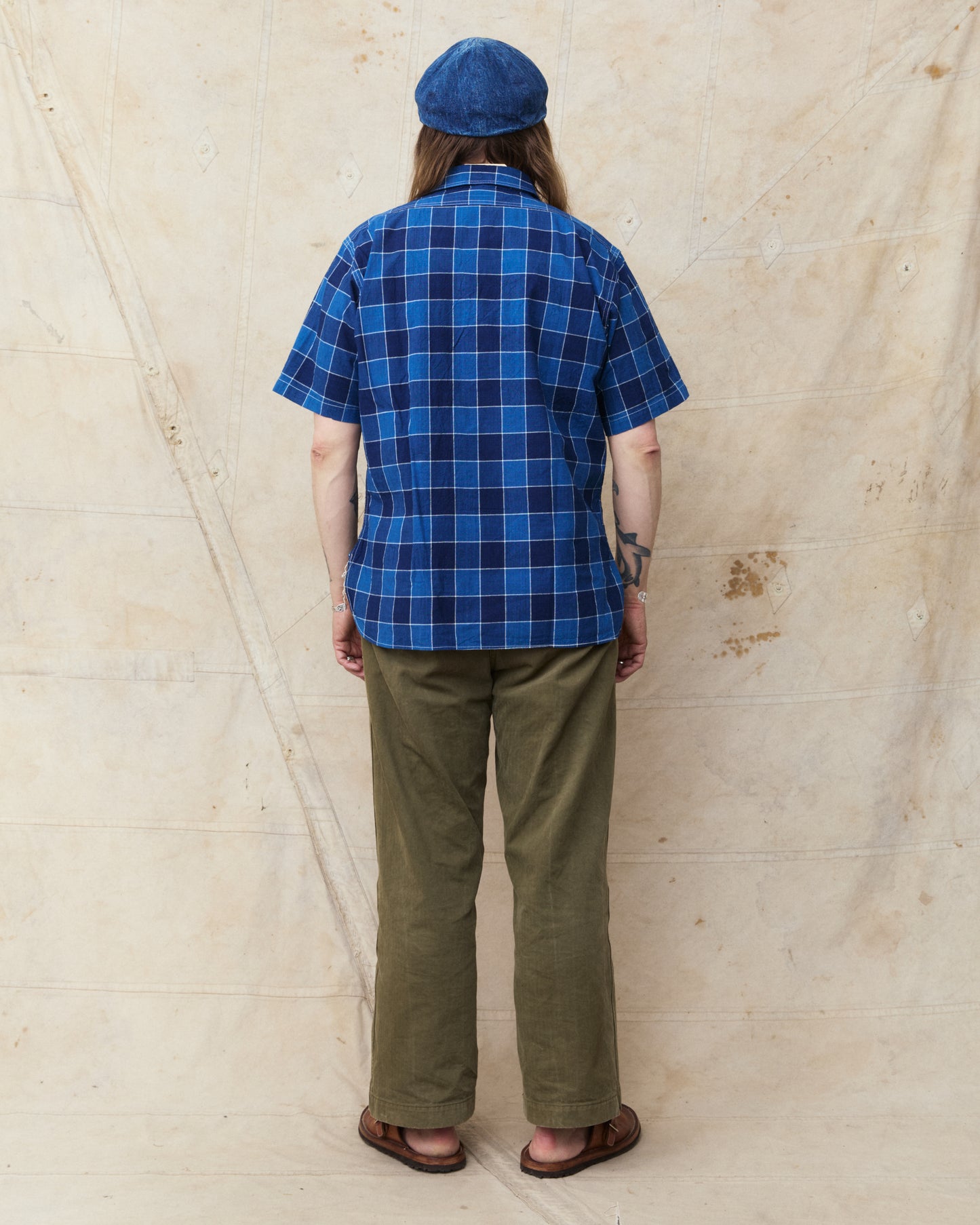 Sugar Cane & Co SC39733 Fiction Romance 5oz Indigo Check Work Shirt