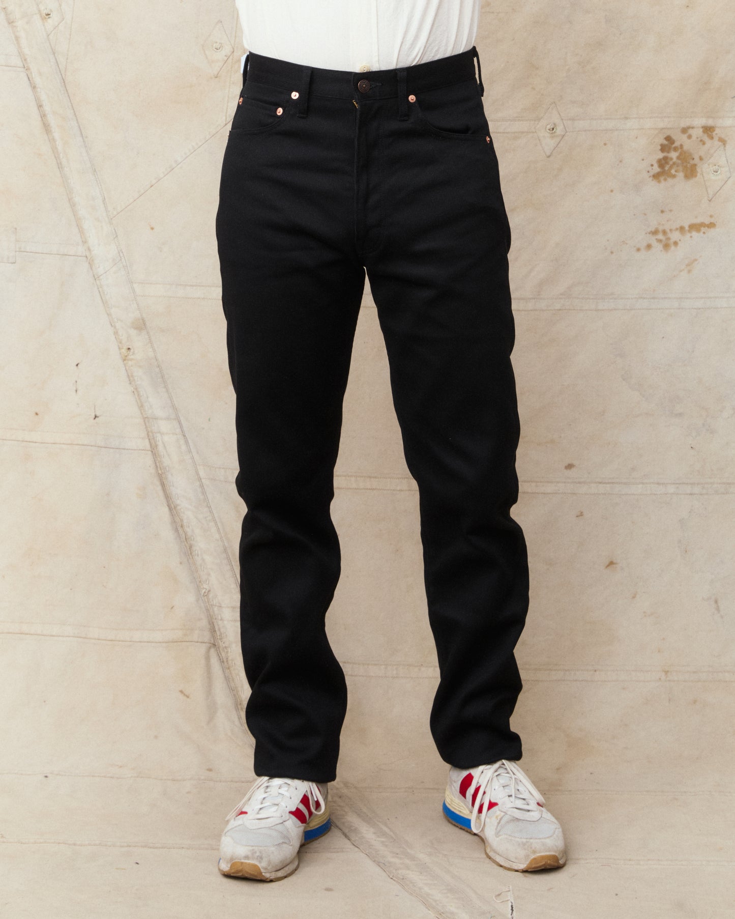 Sugar Cane & Co. SC42650 11oz. Cotton Pique Zipper Fly Jeans Black