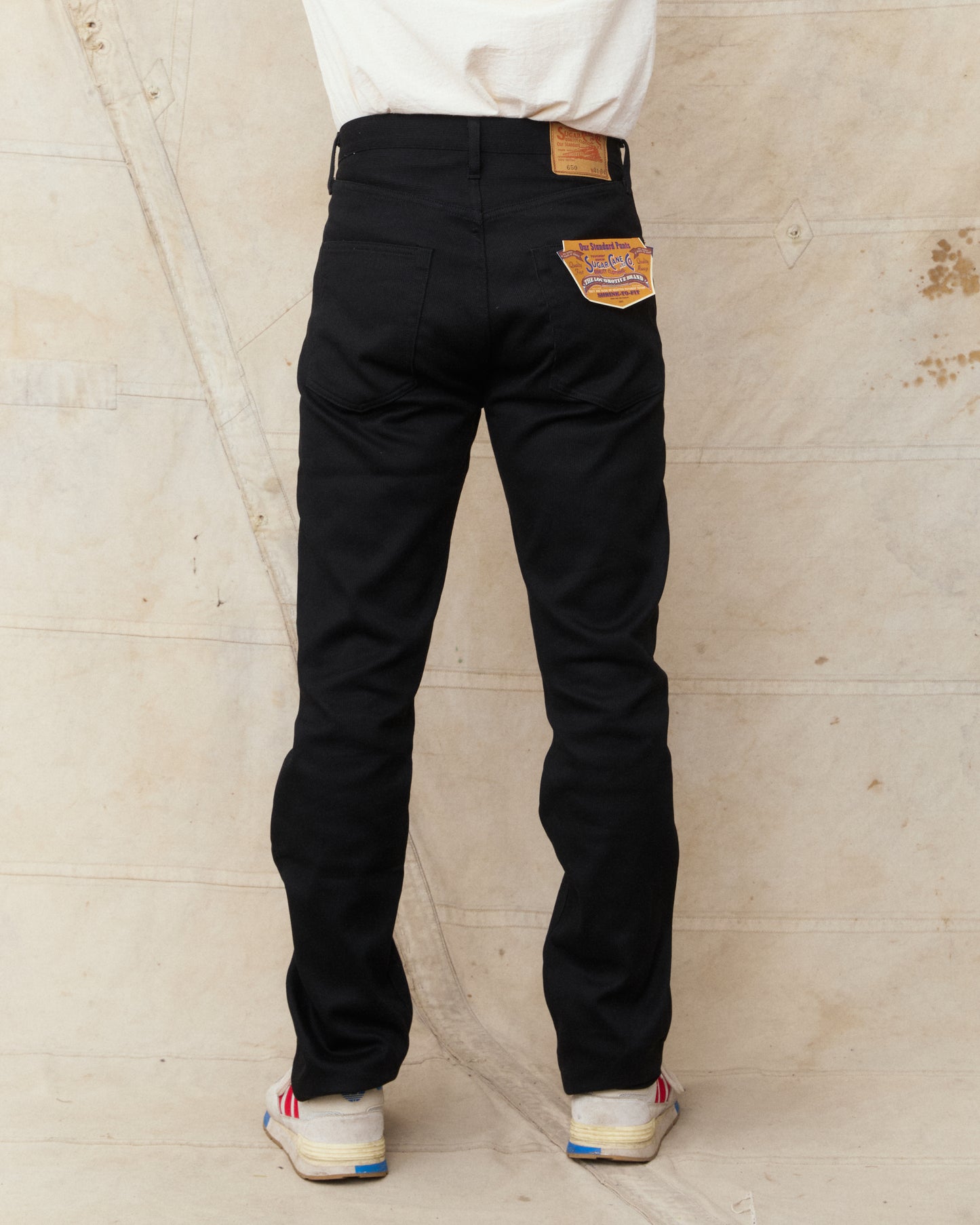 Sugar Cane & Co. SC42650 11oz. Cotton Pique Zipper Fly Jeans Black