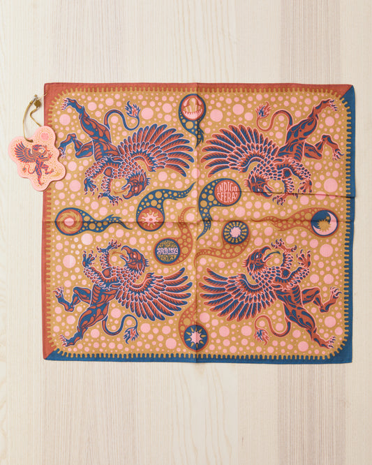 Indigofera Gryphon Bandana Pink / Beige