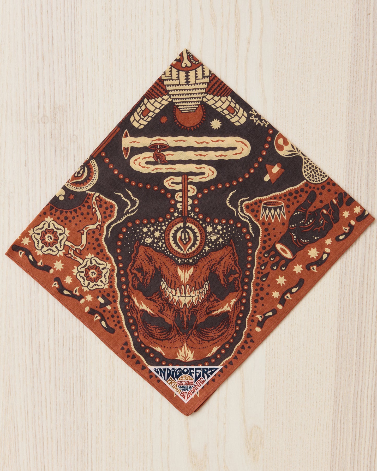 Indigofera Tarot XIII Bandana Red / Brown