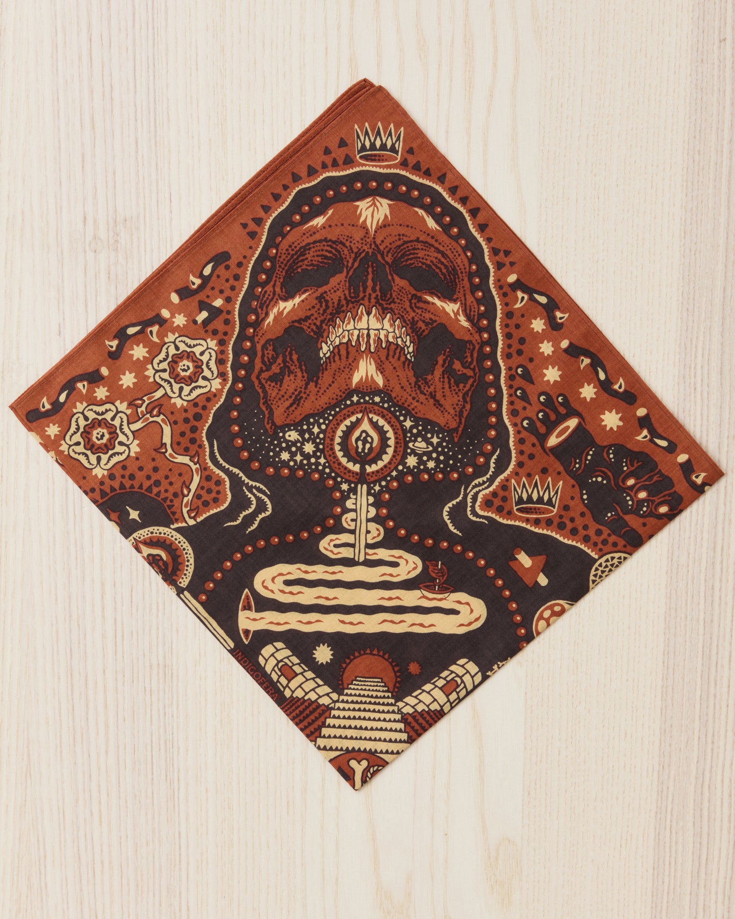 Indigofera Tarot XIII Bandana Red / Brown