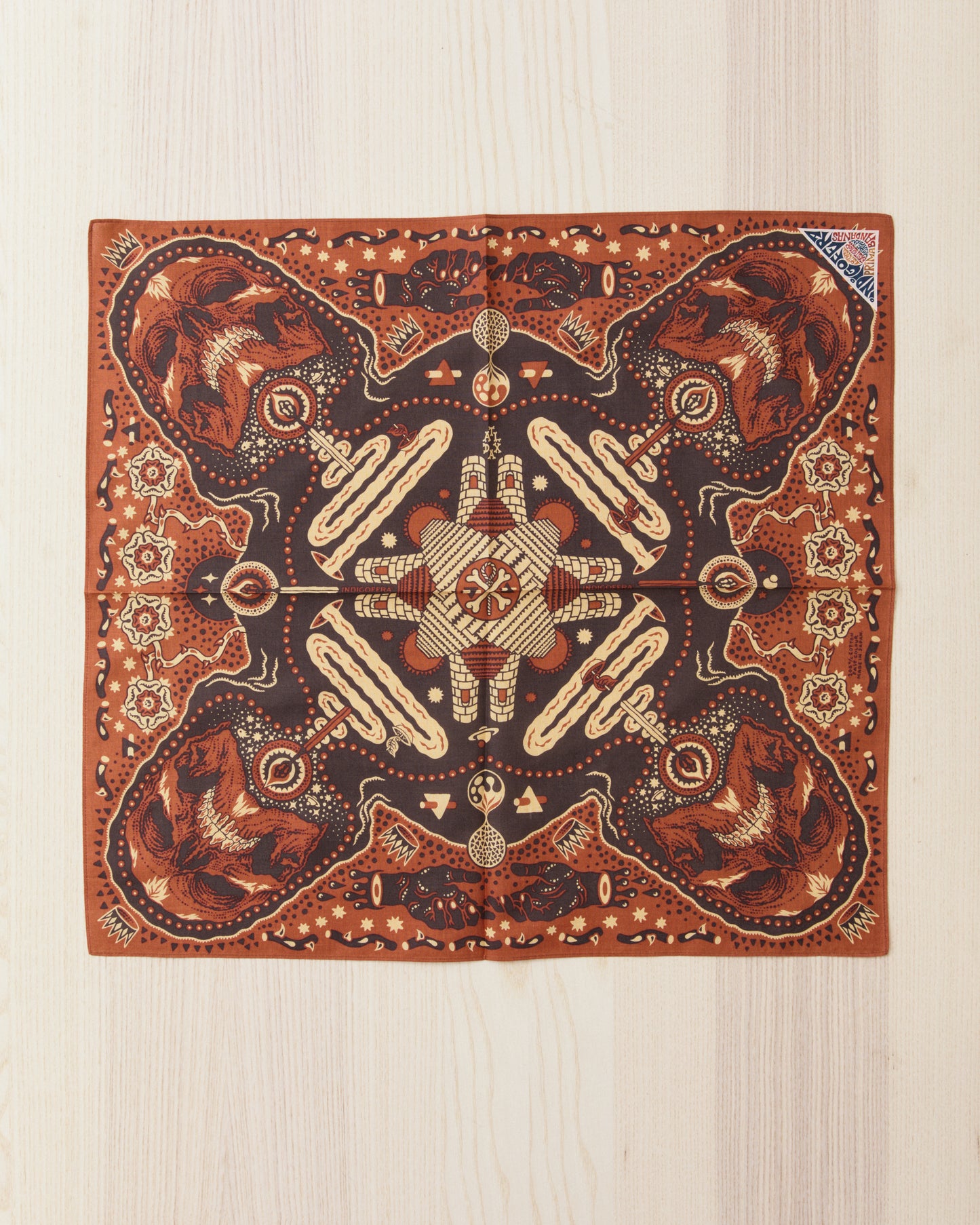Indigofera Tarot XIII Bandana Red / Brown