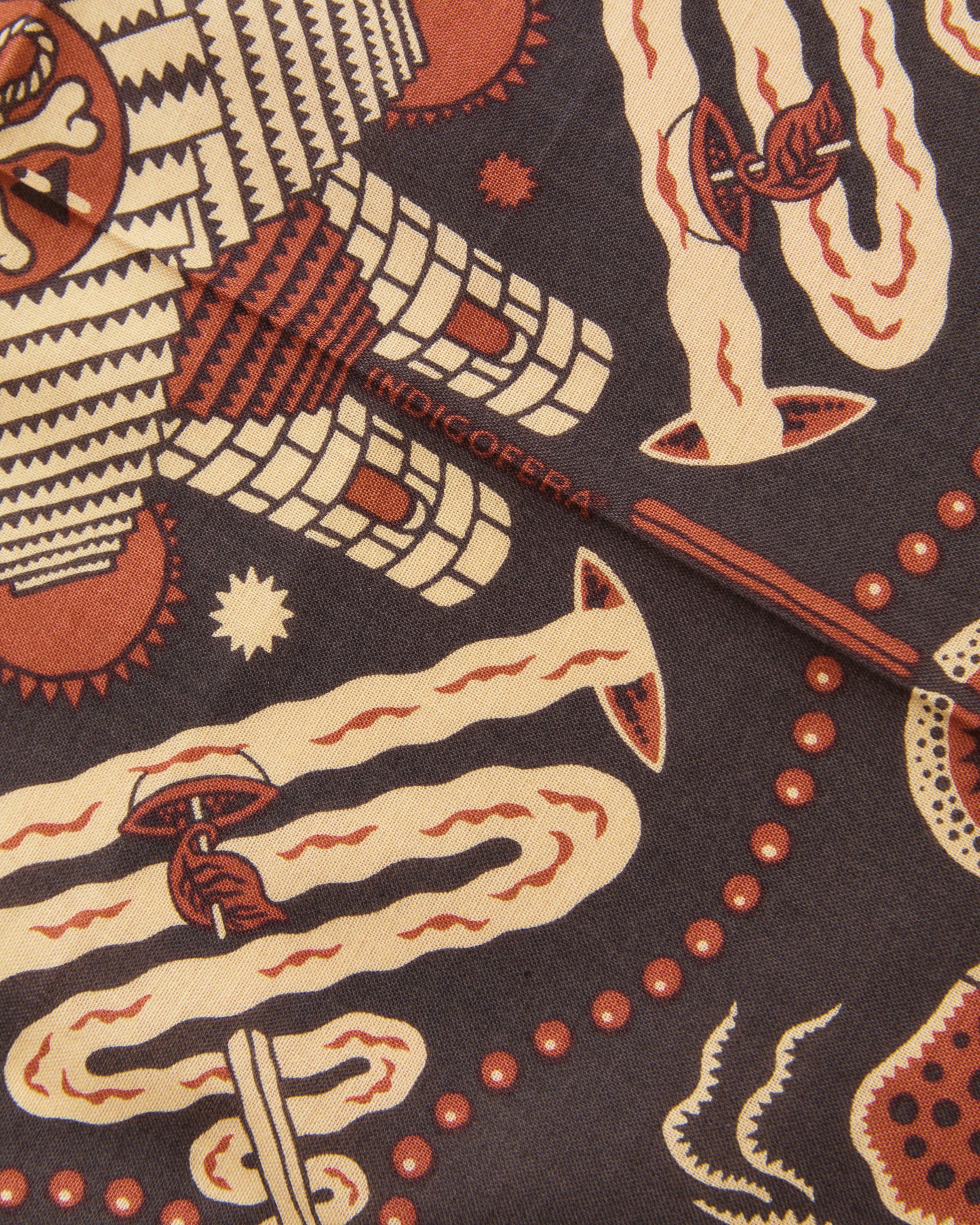 Indigofera Tarot XIII Bandana Red / Brown