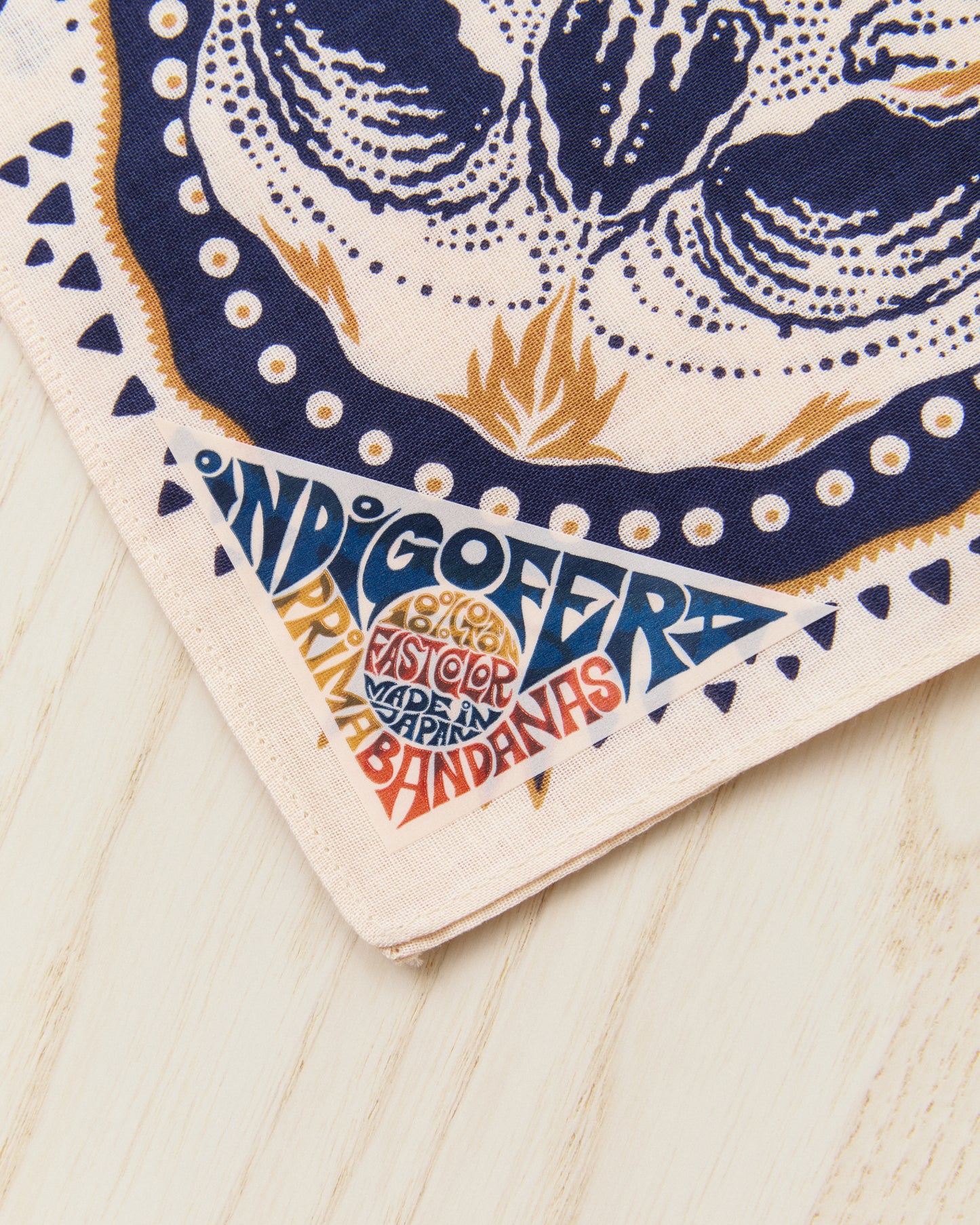 Indigofera Tarot XIII  Bandana Offwhite / Blue