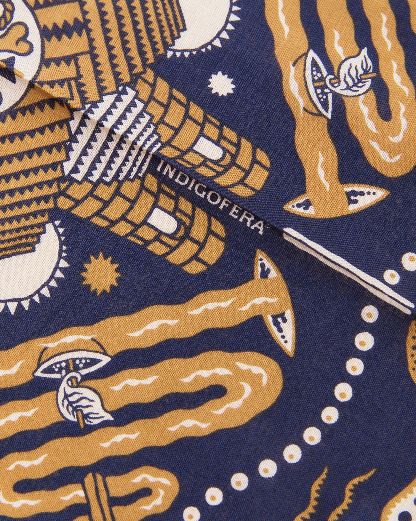 Indigofera Tarot XIII  Bandana Offwhite / Blue