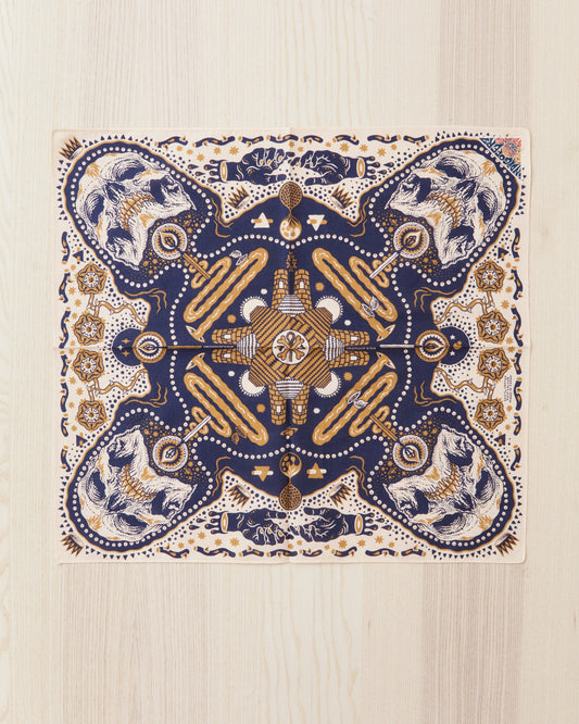 Indigofera Tarot XIII  Bandana Offwhite / Blue