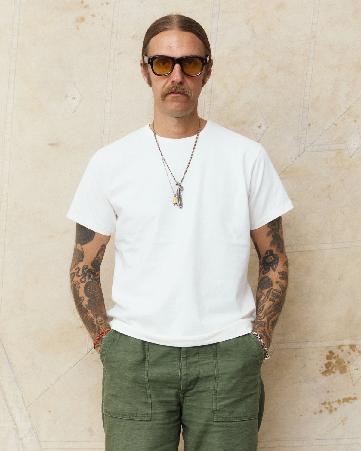 Bryceland's The Baseball Label Crewneck Tee White