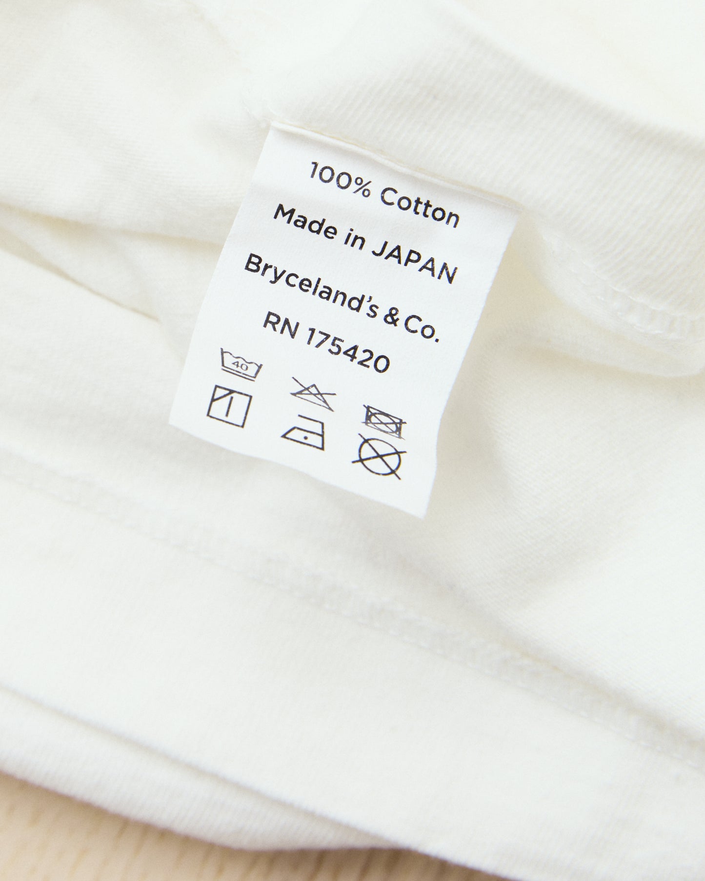Bryceland's The Baseball Label Crewneck Tee White