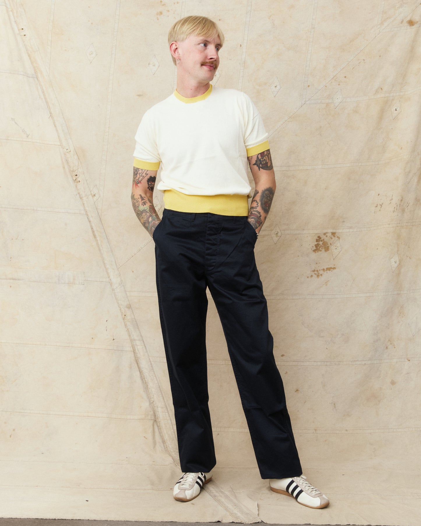 Bryceland's The Tailors Label ‘Skipper’ Tee Yellow/Cream