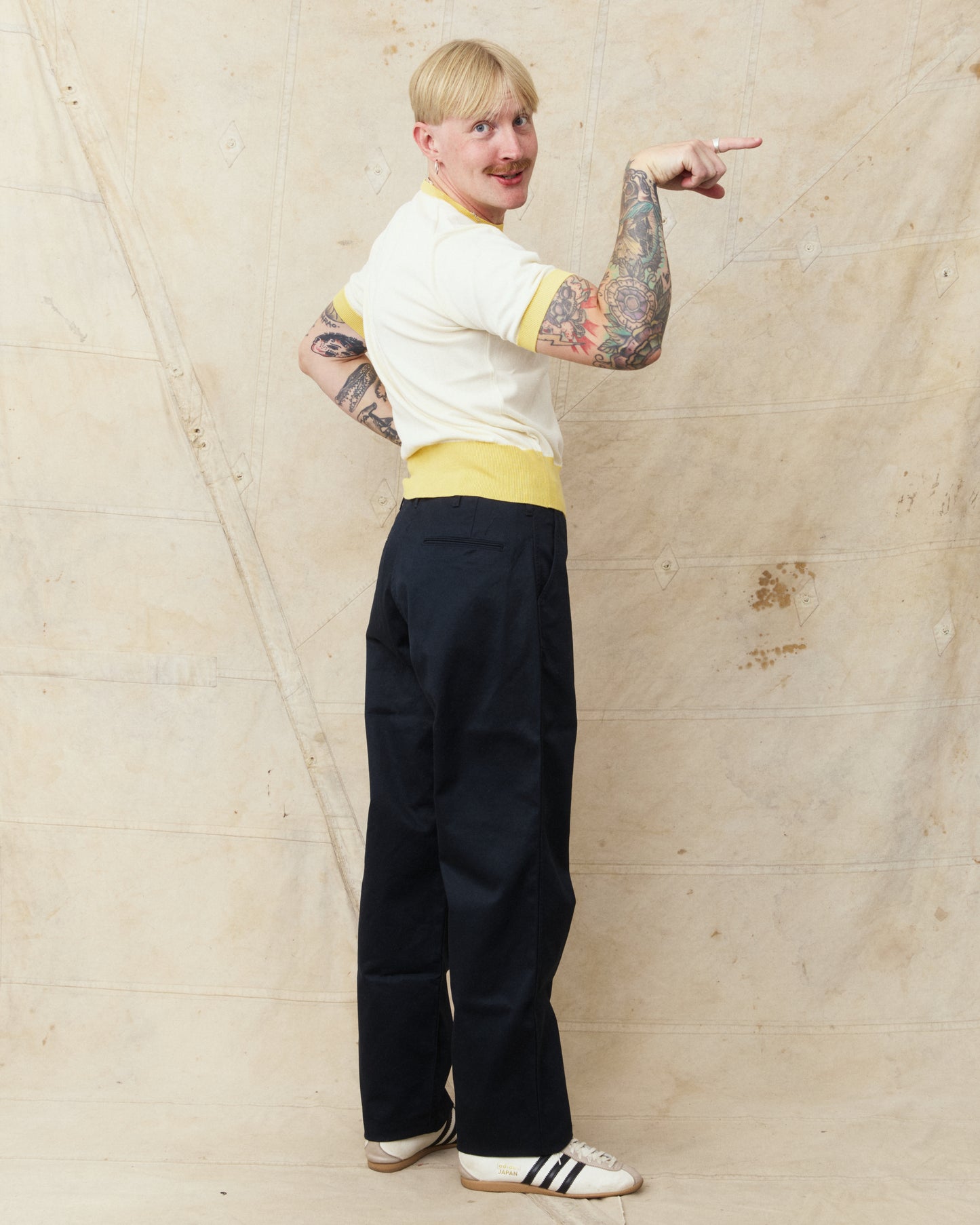 Bryceland's The Tailors Label ‘Skipper’ Tee Yellow/Cream