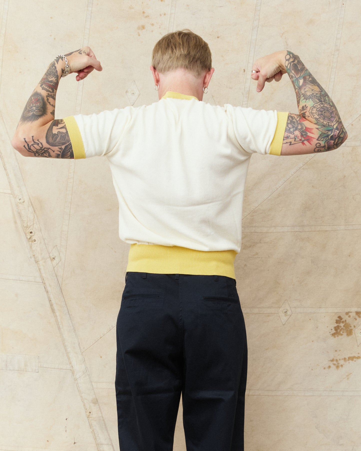 Bryceland's The Tailors Label ‘Skipper’ Tee Yellow/Cream