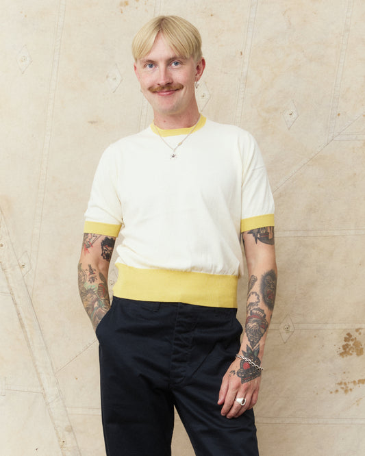 Bryceland's The Tailors Label ‘Skipper’ Tee Yellow/Cream
