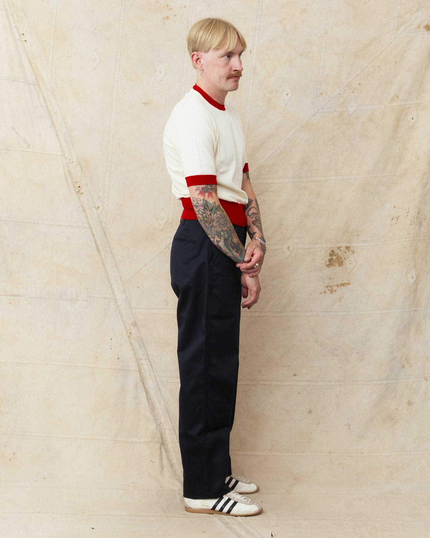 Bryceland's The Tailors Label ‘Skipper’ Tee Red/Cream