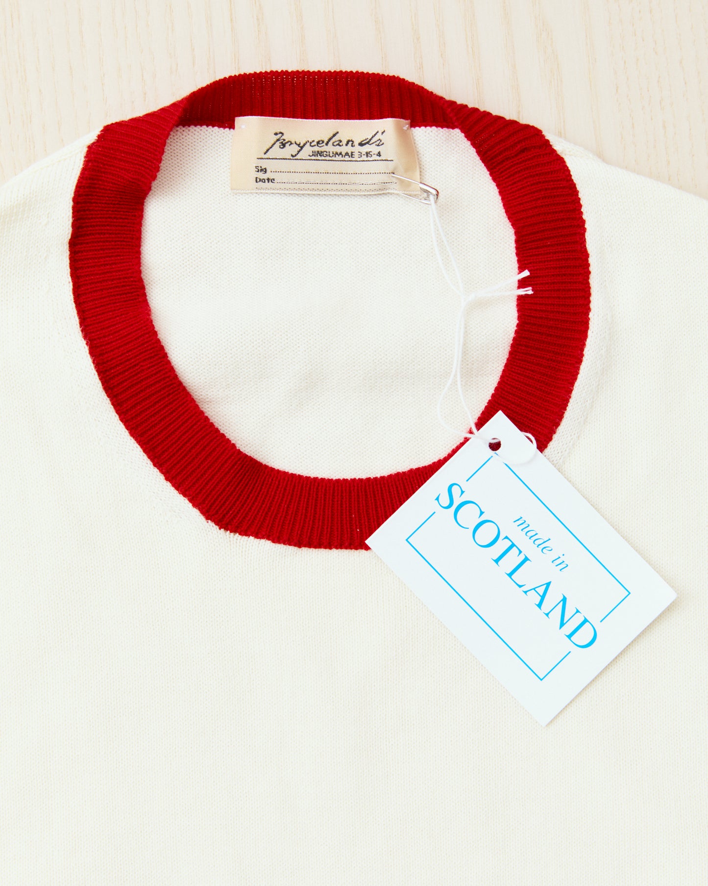 Bryceland's The Tailors Label ‘Skipper’ Tee Red/Cream
