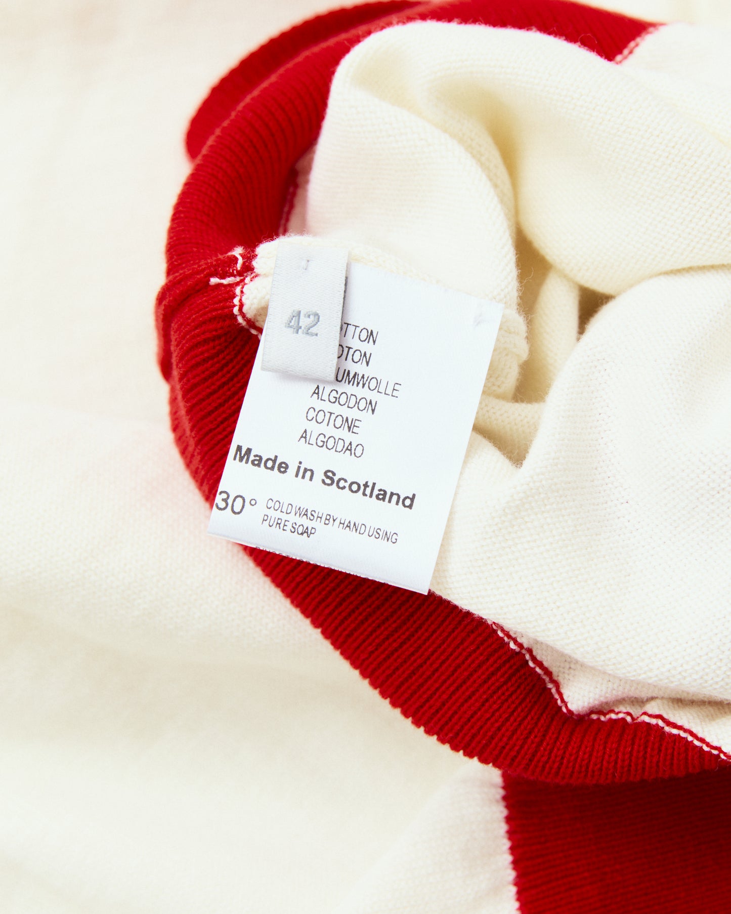 Bryceland's The Tailors Label ‘Skipper’ Tee Red/Cream