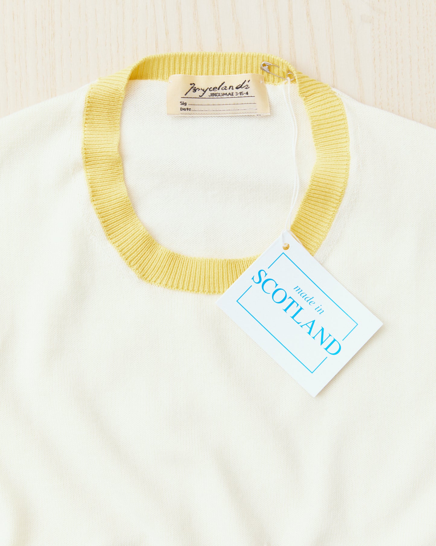 Bryceland's The Tailors Label ‘Skipper’ Tee Yellow/Cream