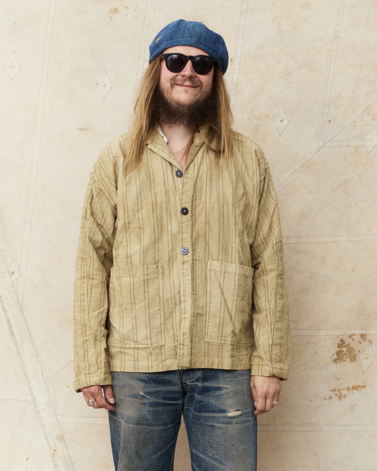 Tender Type 487 Isosceles Shirt Wool Stripe Cotton Tattersall Drab Weld Rinsed
