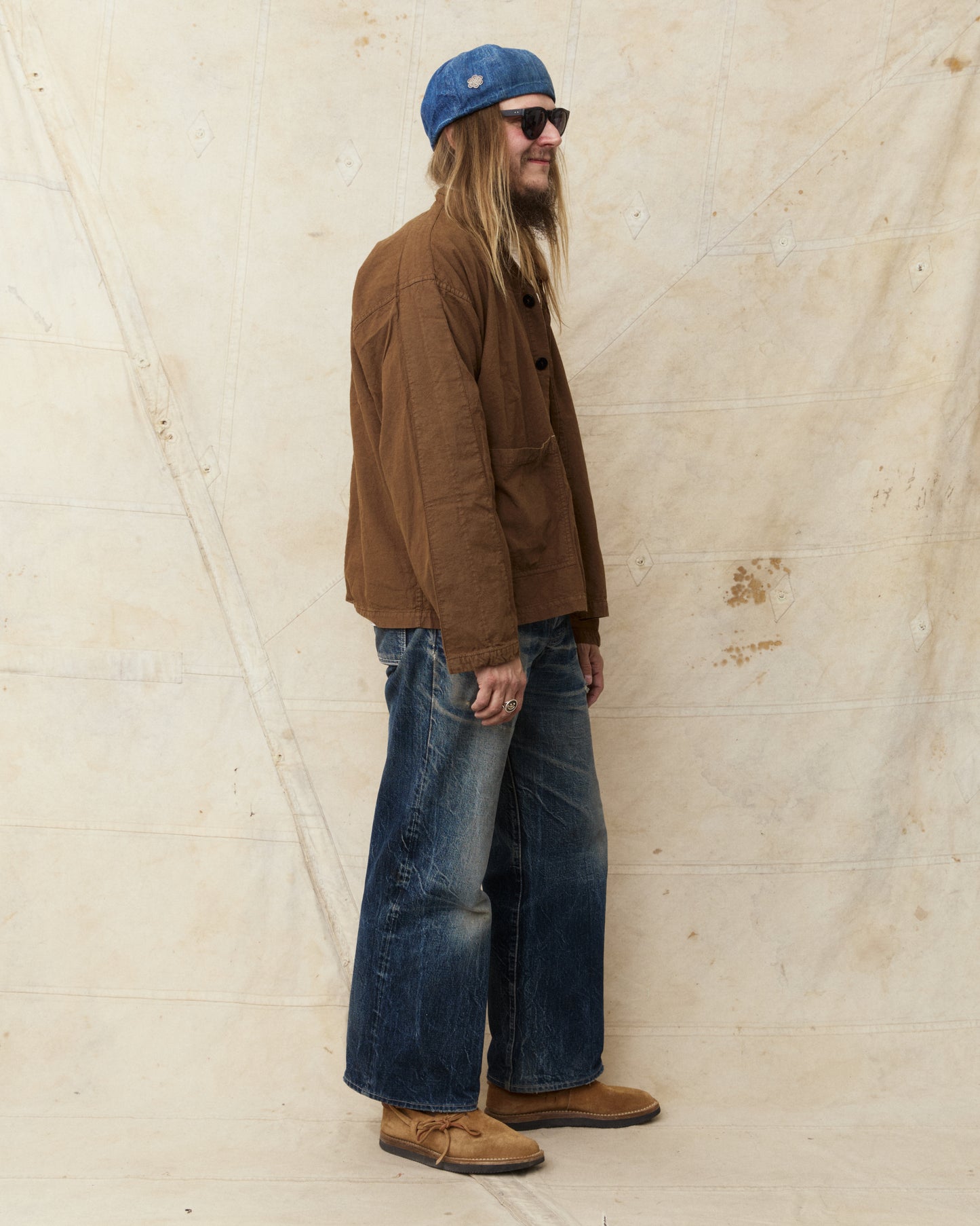 Tender Type 487 Isosceles Shirt Cotton Sheeting Brown Hat Rinsed