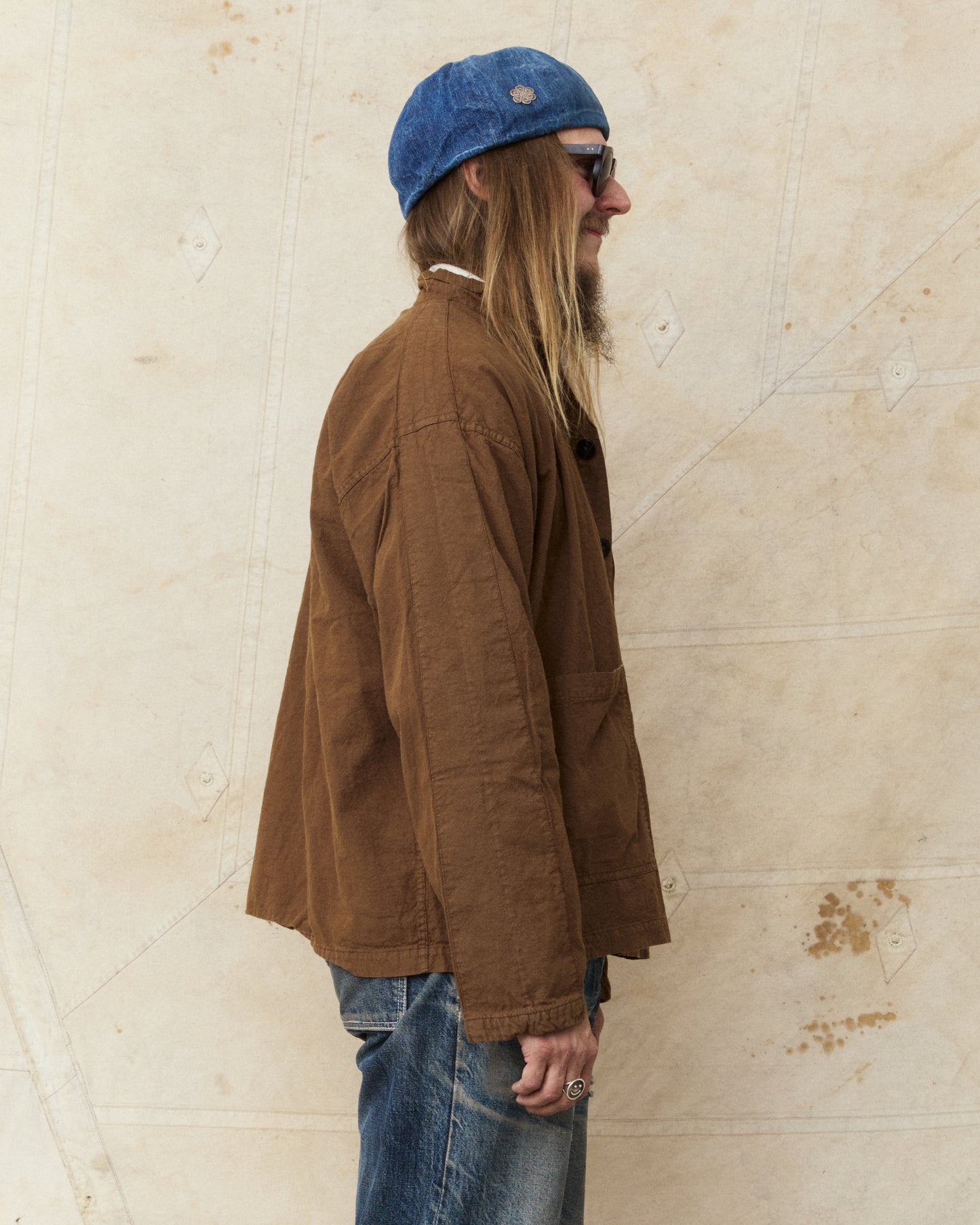 Tender Type 487 Isosceles Shirt Cotton Sheeting Brown Hat Rinsed
