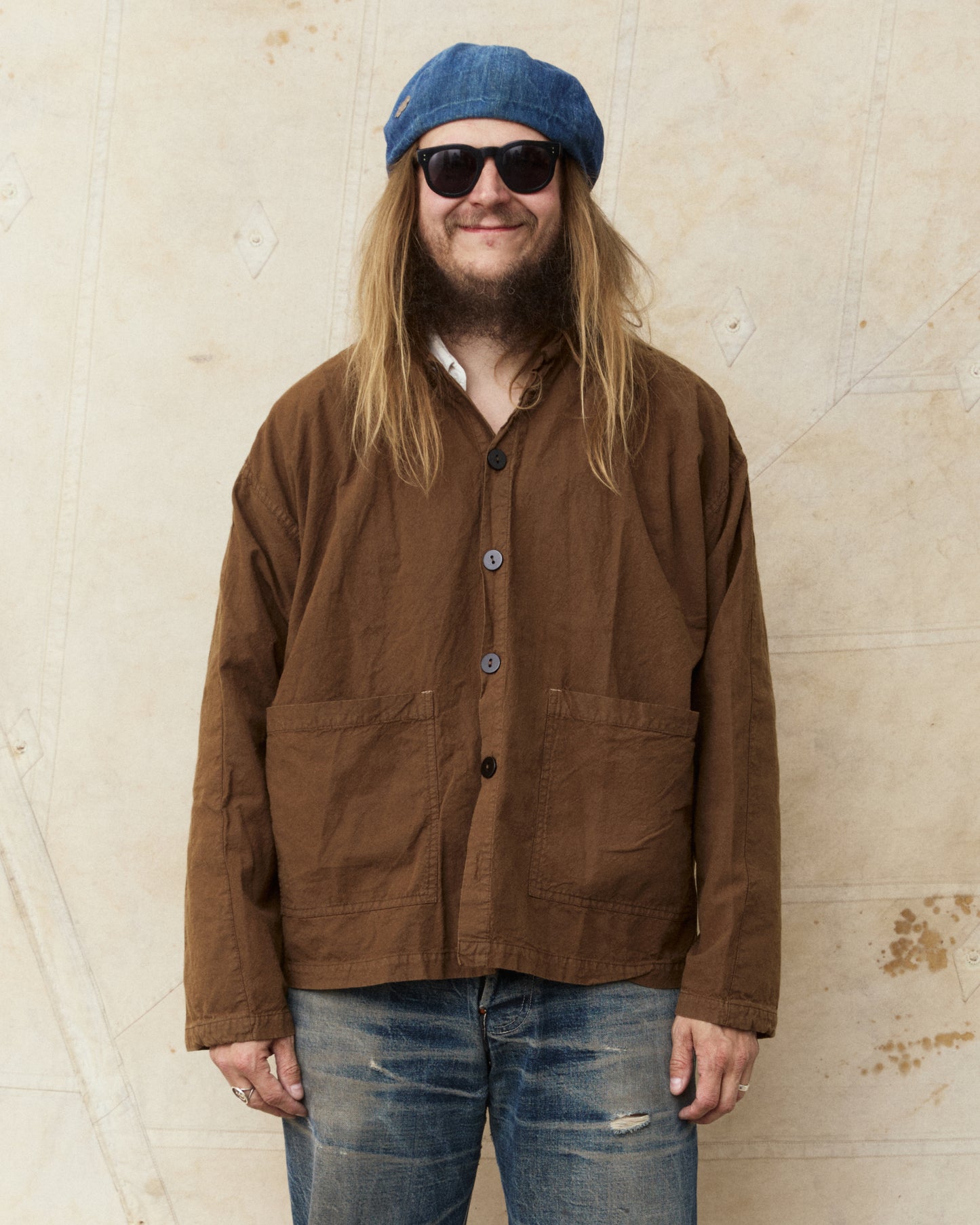 Tender Type 487 Isosceles Shirt Cotton Sheeting Brown Hat Rinsed